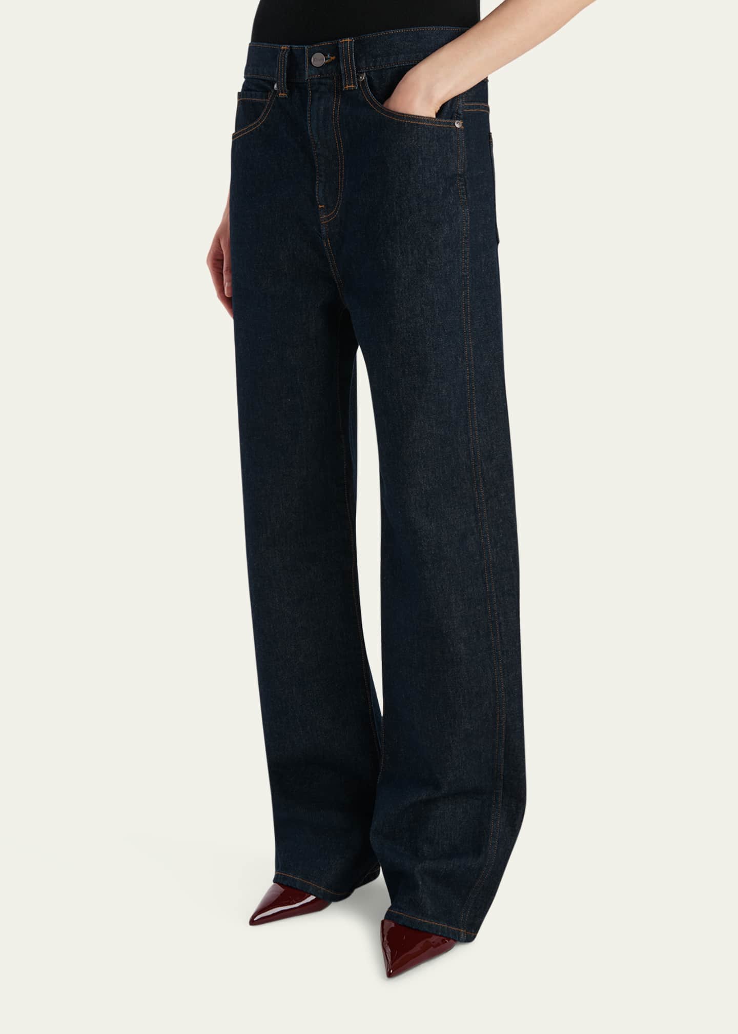 Bonnie Straight-Leg Cotton Denim Jeans