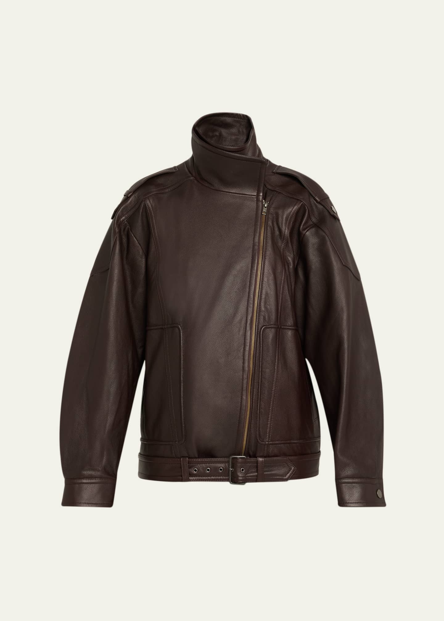 Vince Oversized Leather Aviator Jacket - Bergdorf Goodman