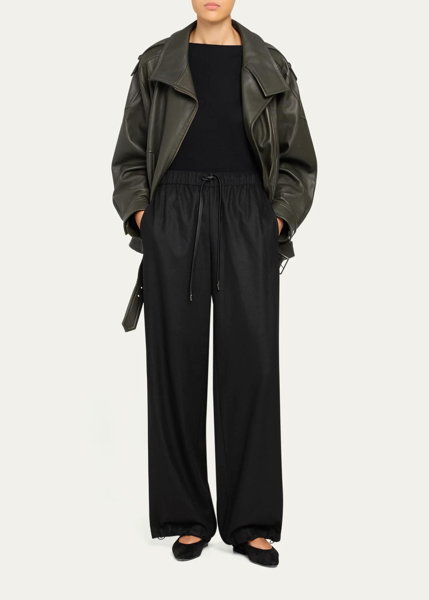 Vince Oversized Leather Aviator Jacket - Bergdorf Goodman