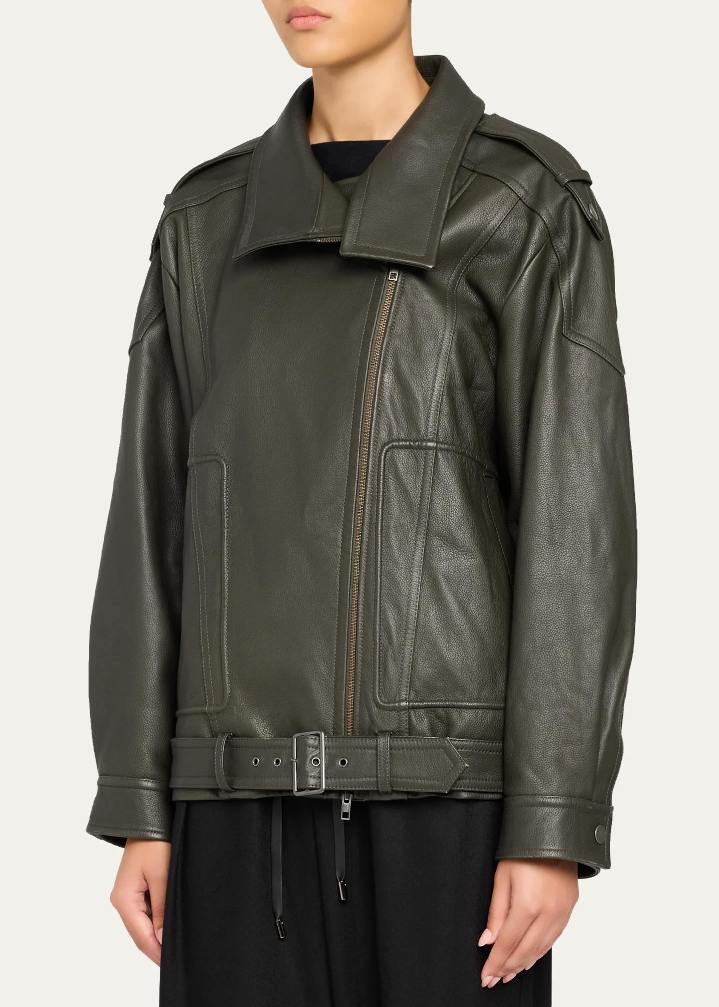 Vince Oversized Leather Aviator Jacket - Bergdorf Goodman