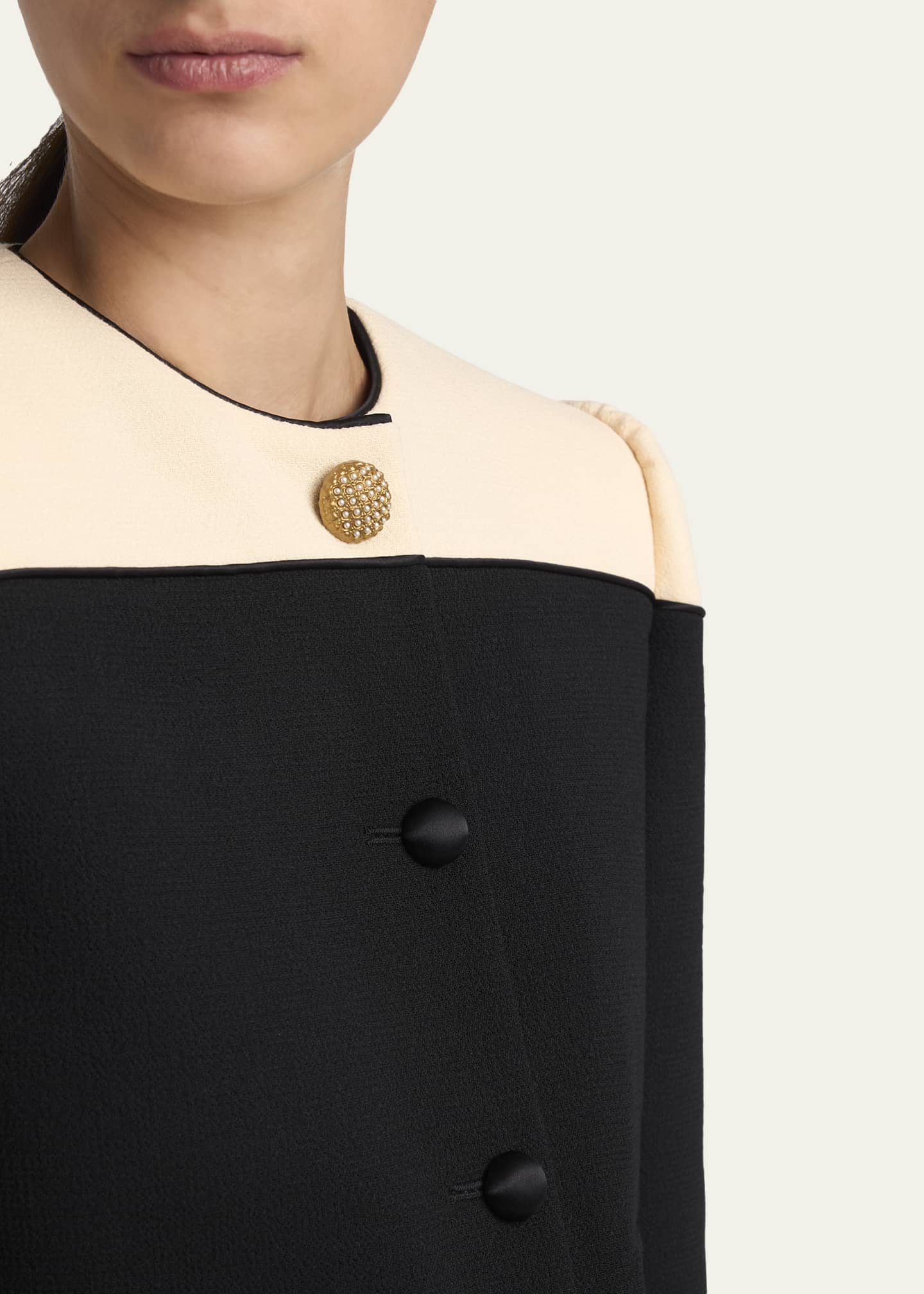 Valentino Garavani Colorblock Single-Breasted Wool Jacket