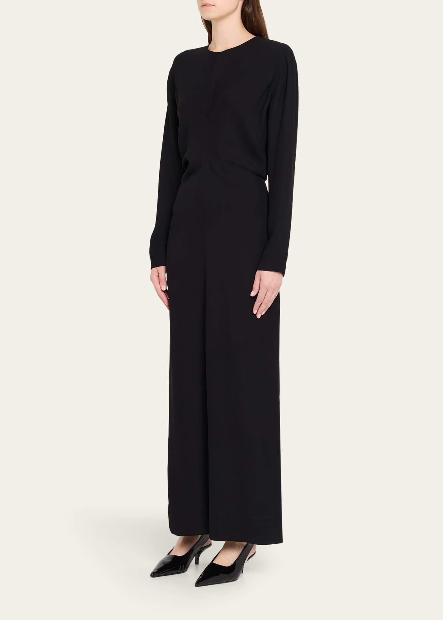 Toteme Slouch Waist Long-Sleeve Ankle Dress - Bergdorf Goodman