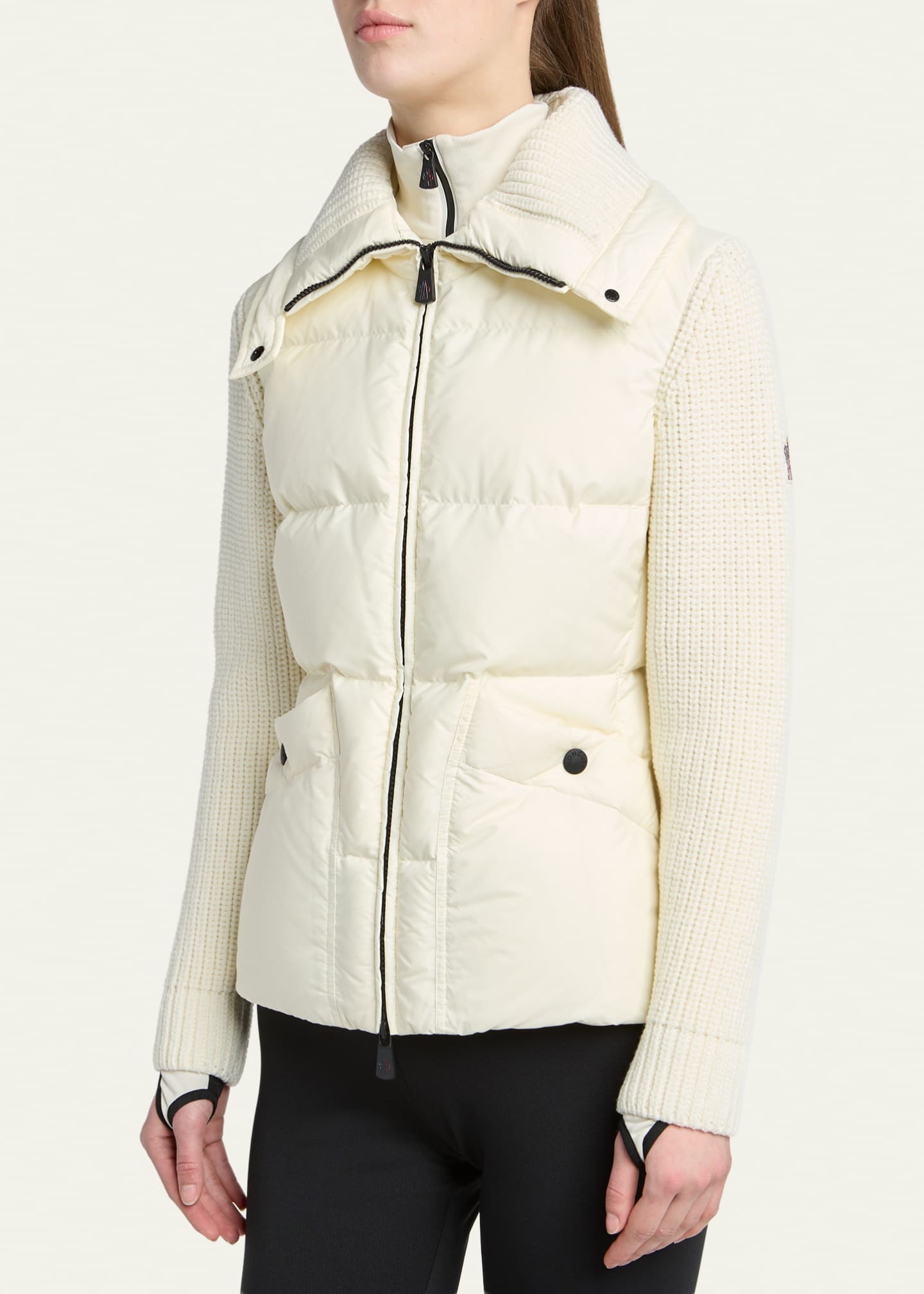 Moncler Grenoble Padded Knit Combo Cardigan - Bergdorf Goodman