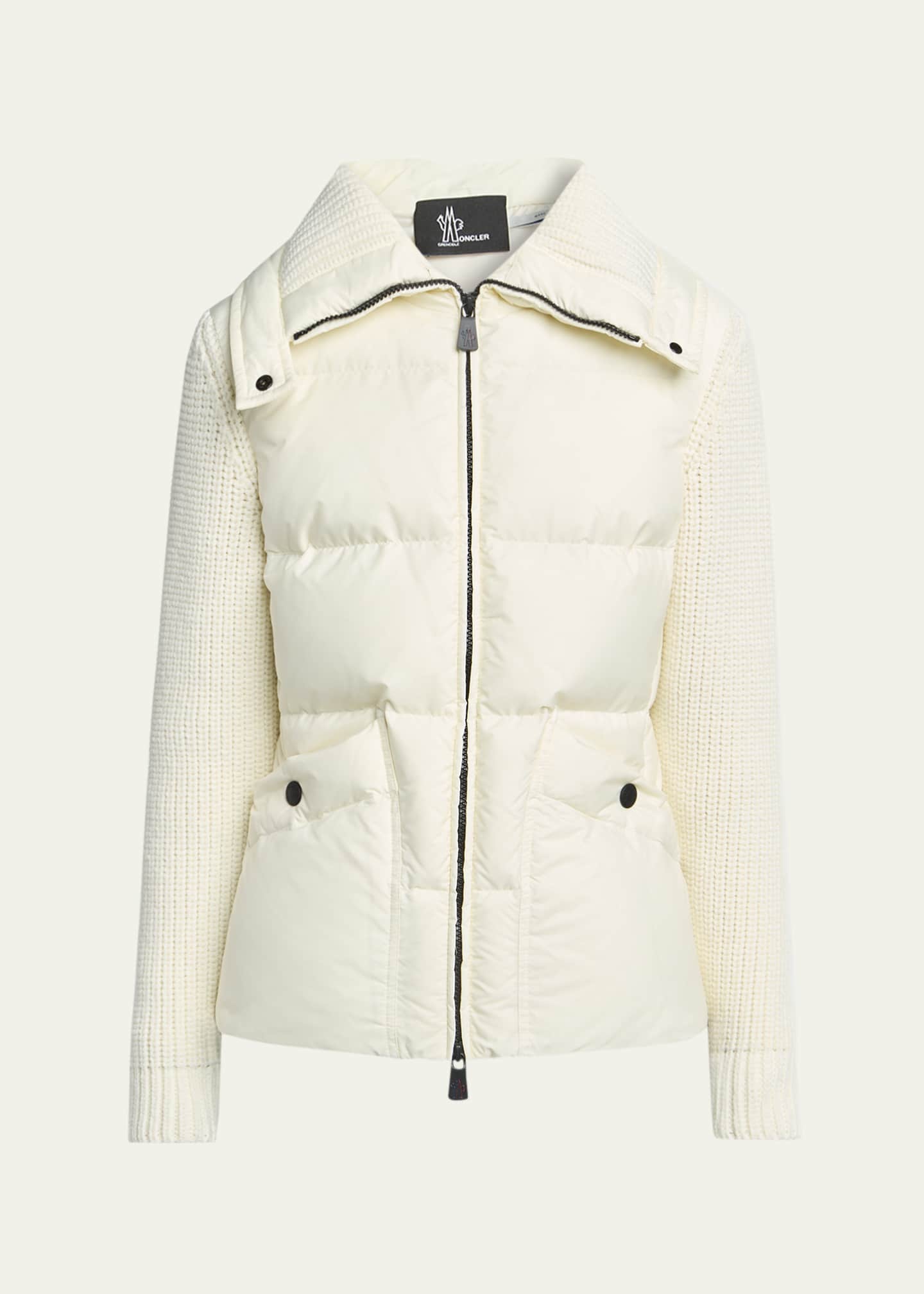 Moncler Grenoble Padded Knit Combo Cardigan - Bergdorf Goodman