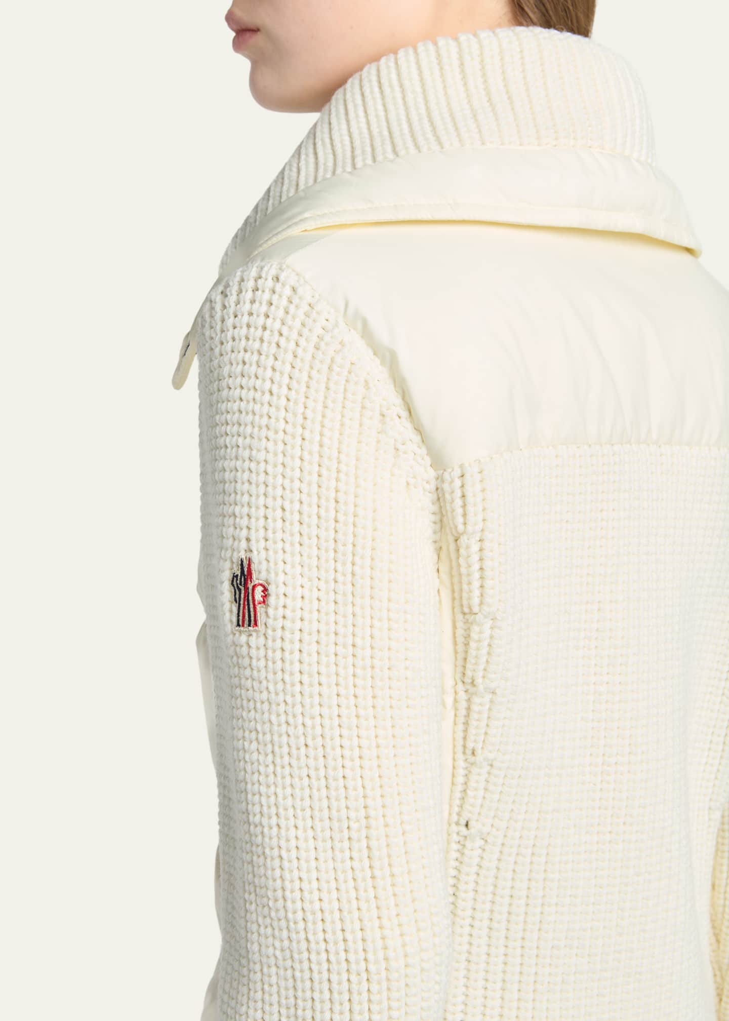 Moncler Grenoble Padded Knit Combo Cardigan - Bergdorf Goodman