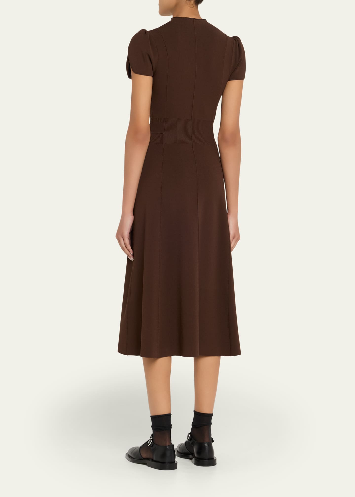 3.1 Phillip Lim Tulip-Sleeve Compact Rib Midi Dress - Bergdorf Goodman