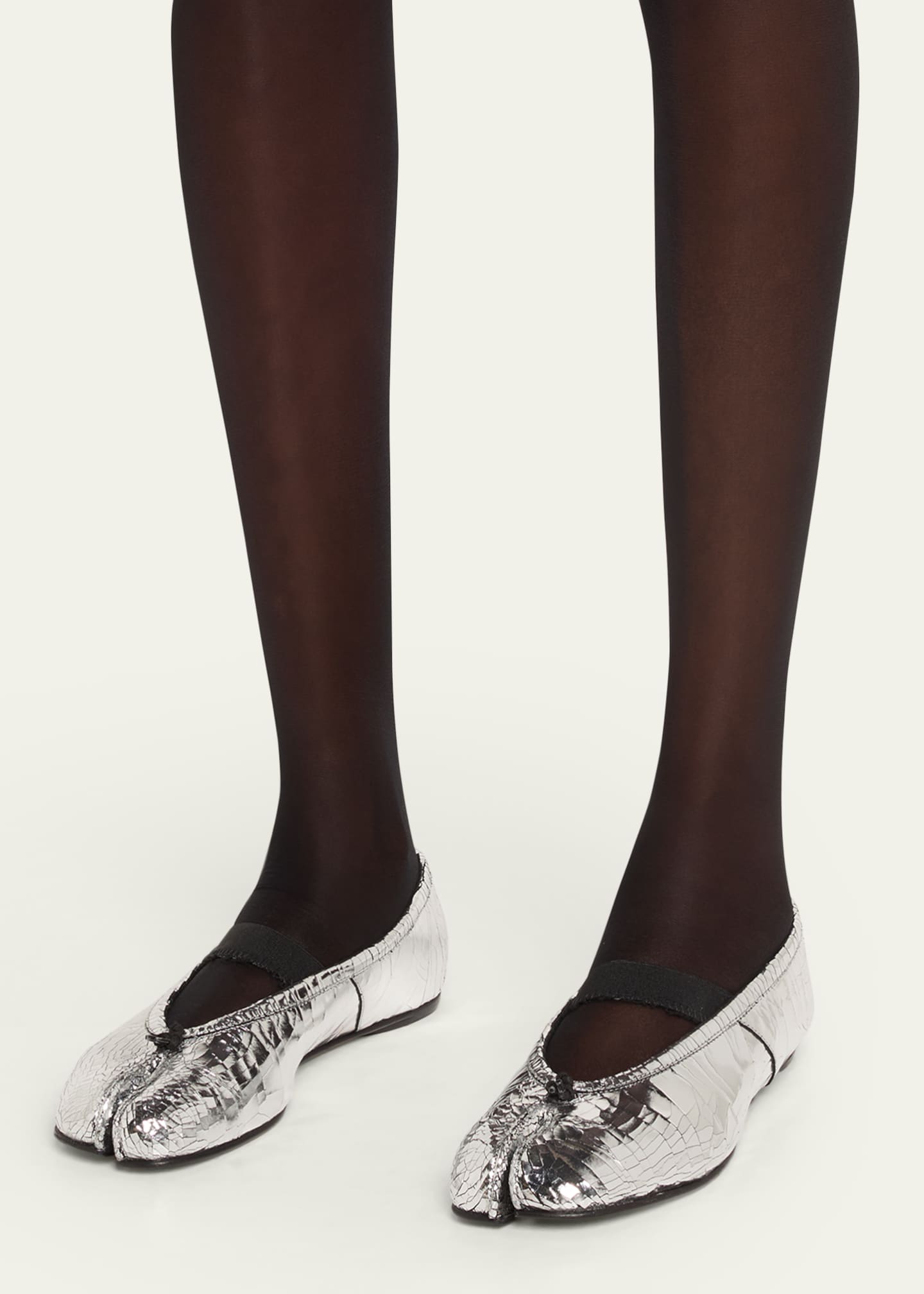 Maison Margiela Tabi Broken Mirror Leather Ballerina Flats