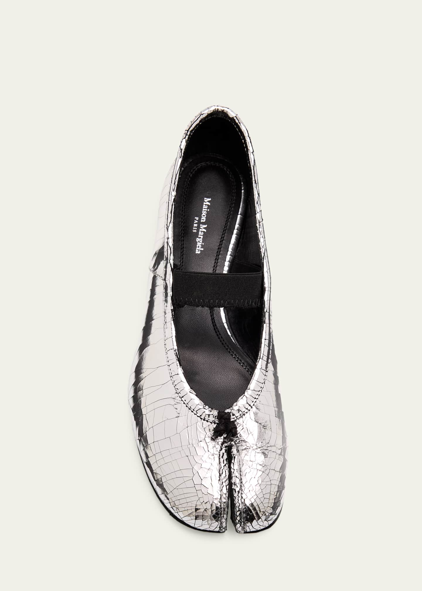 Maison Margiela Tabi Broken Mirror Leather Ballerina Flats