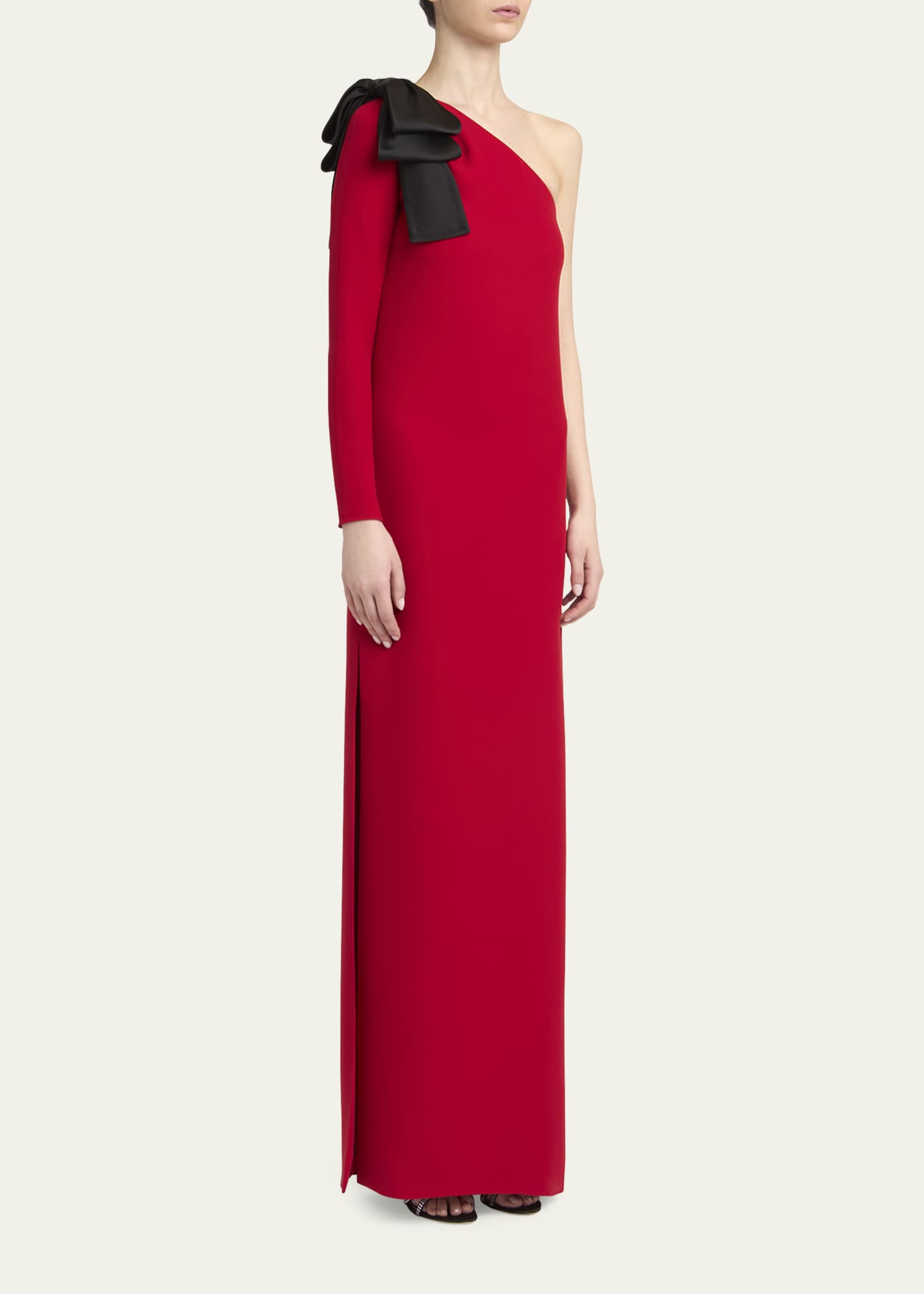 Valentino Garavani Bow One-Shoulder Silk Crepe Column Gown - Bergdorf  Goodman