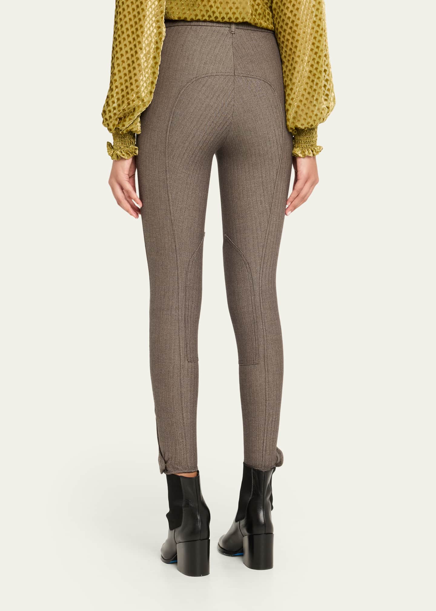 Burberry Anne Herringbone Skinny-Leg Jodhpur Pants Image 3 of 5