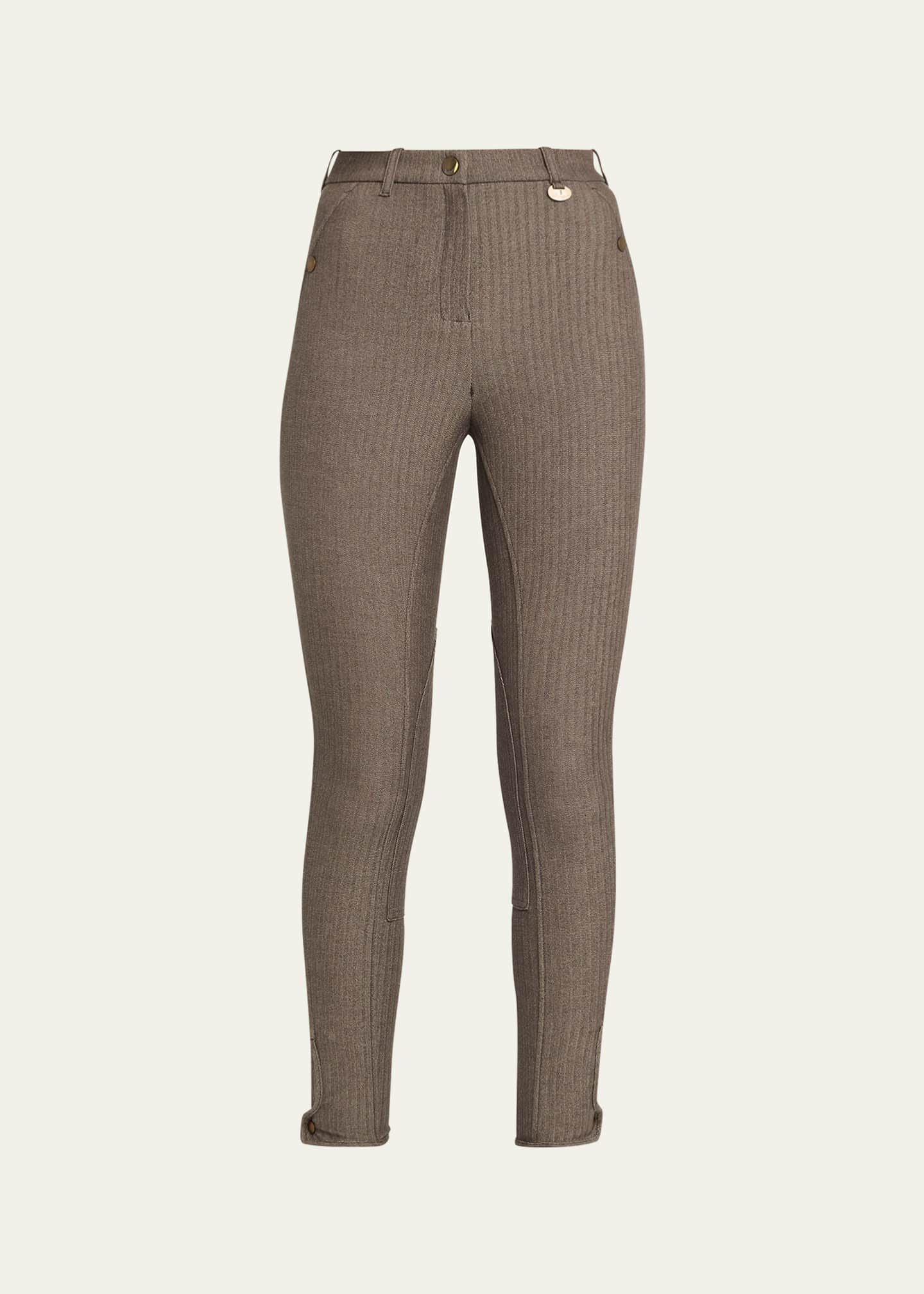 Burberry Anne Herringbone Skinny-Leg Jodhpur Pants Image 1 of 5