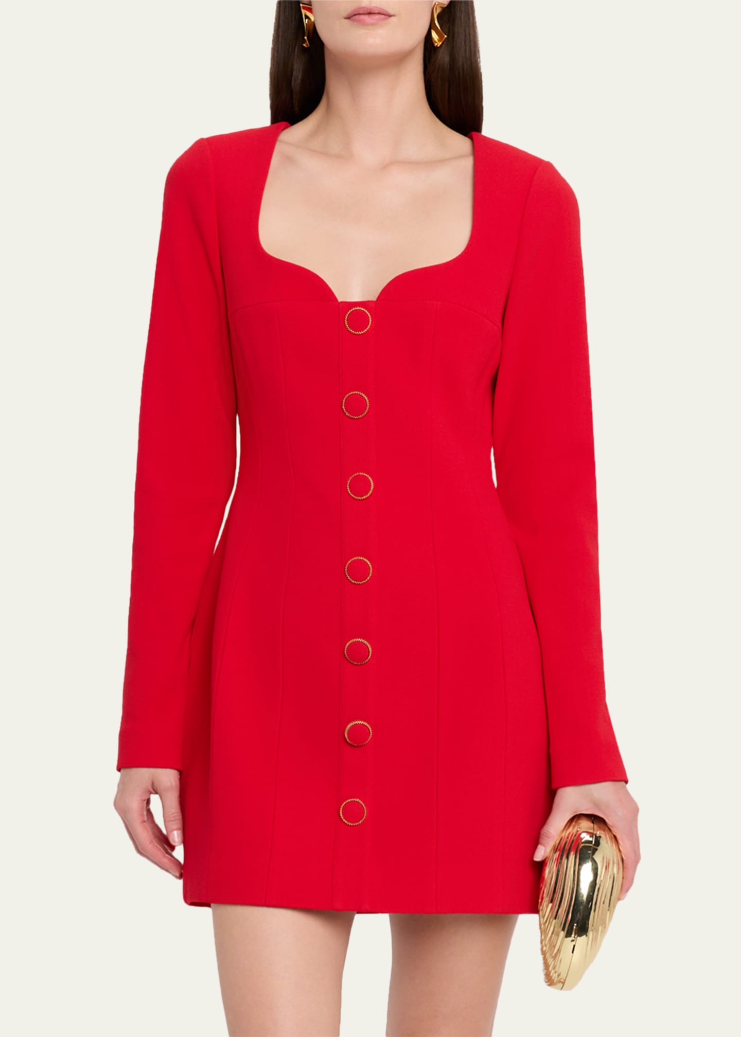 fitted lace wedding dress Karina Puff Sleeve Mini Dress RED by Rebecca Vallance main image 1