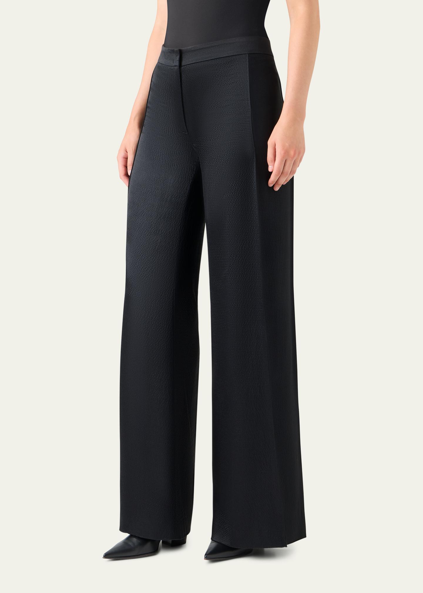 Akris Celeste Wool Silk Wide-Leg Pants - Bergdorf Goodman
