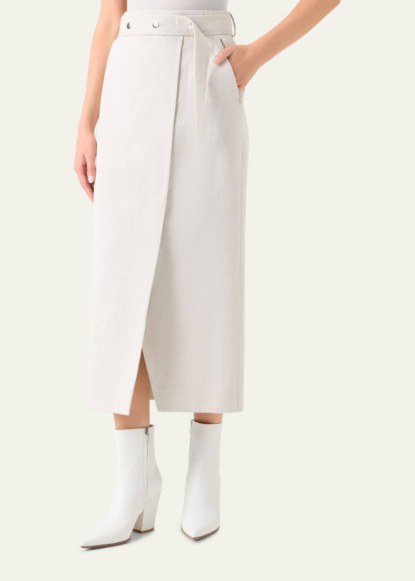 Akris Cotton-Linen Wrap Skirt - Bergdorf Goodman
