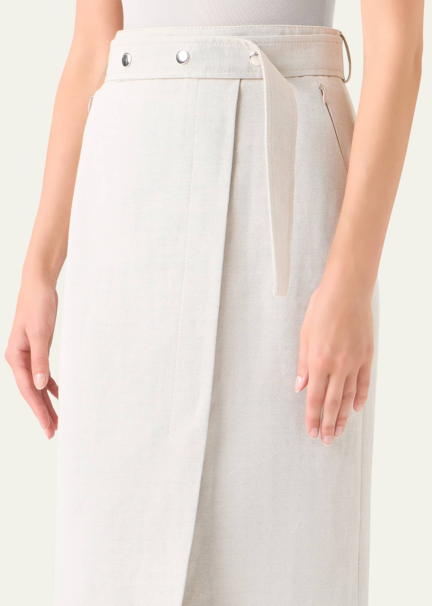Akris Cotton-Linen Wrap Skirt - Bergdorf Goodman