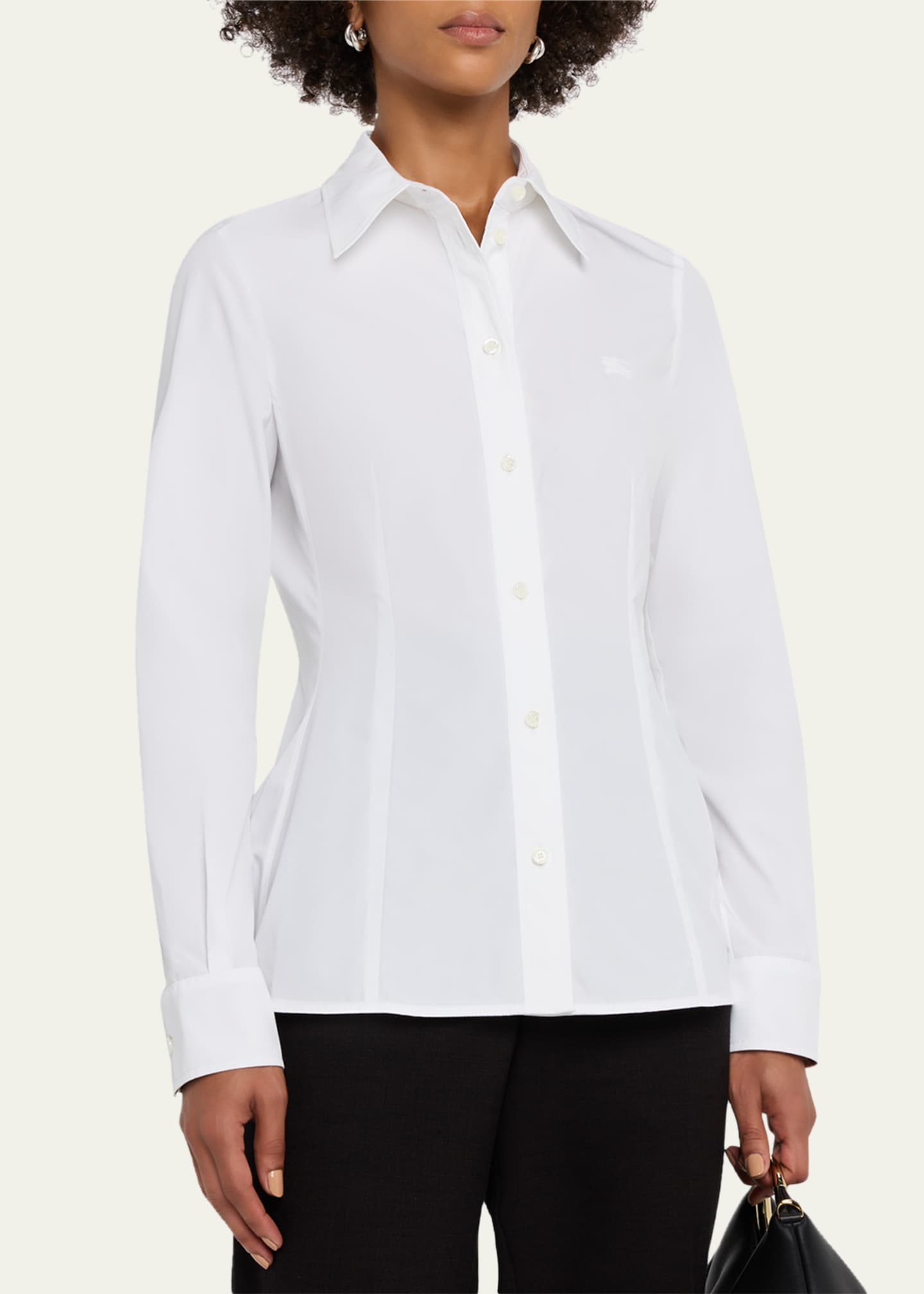 Burberry White Cotton Slim-Fit Shirt