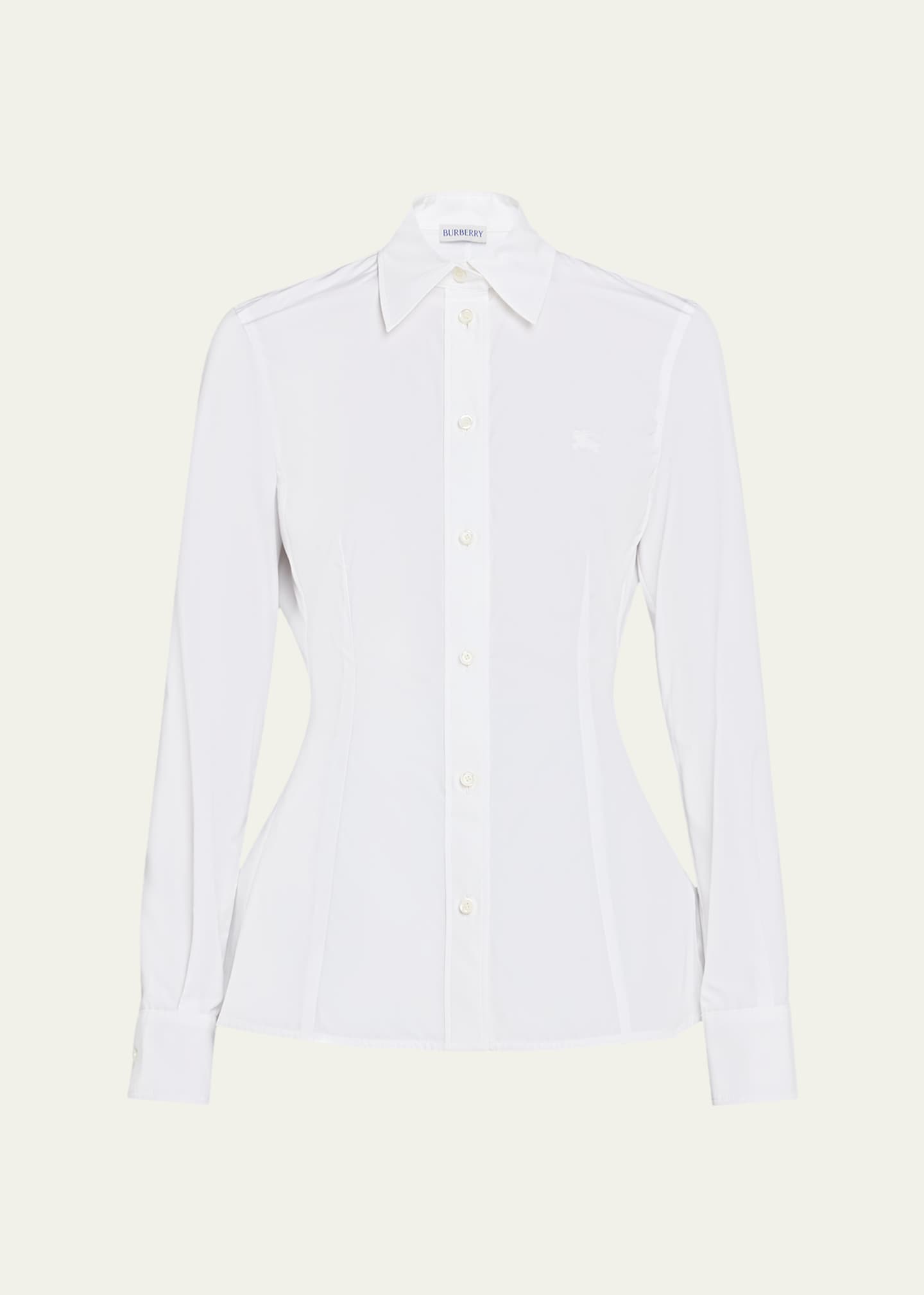 Burberry Eliza Poplin Peplum Button-Down Shirt - Bergdorf Goodman