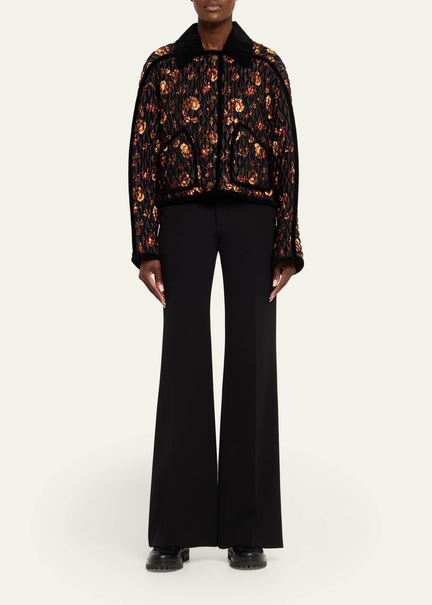 Burberry Floriston Corduroy-Trim Quilted Barn Jacket - Bergdorf
