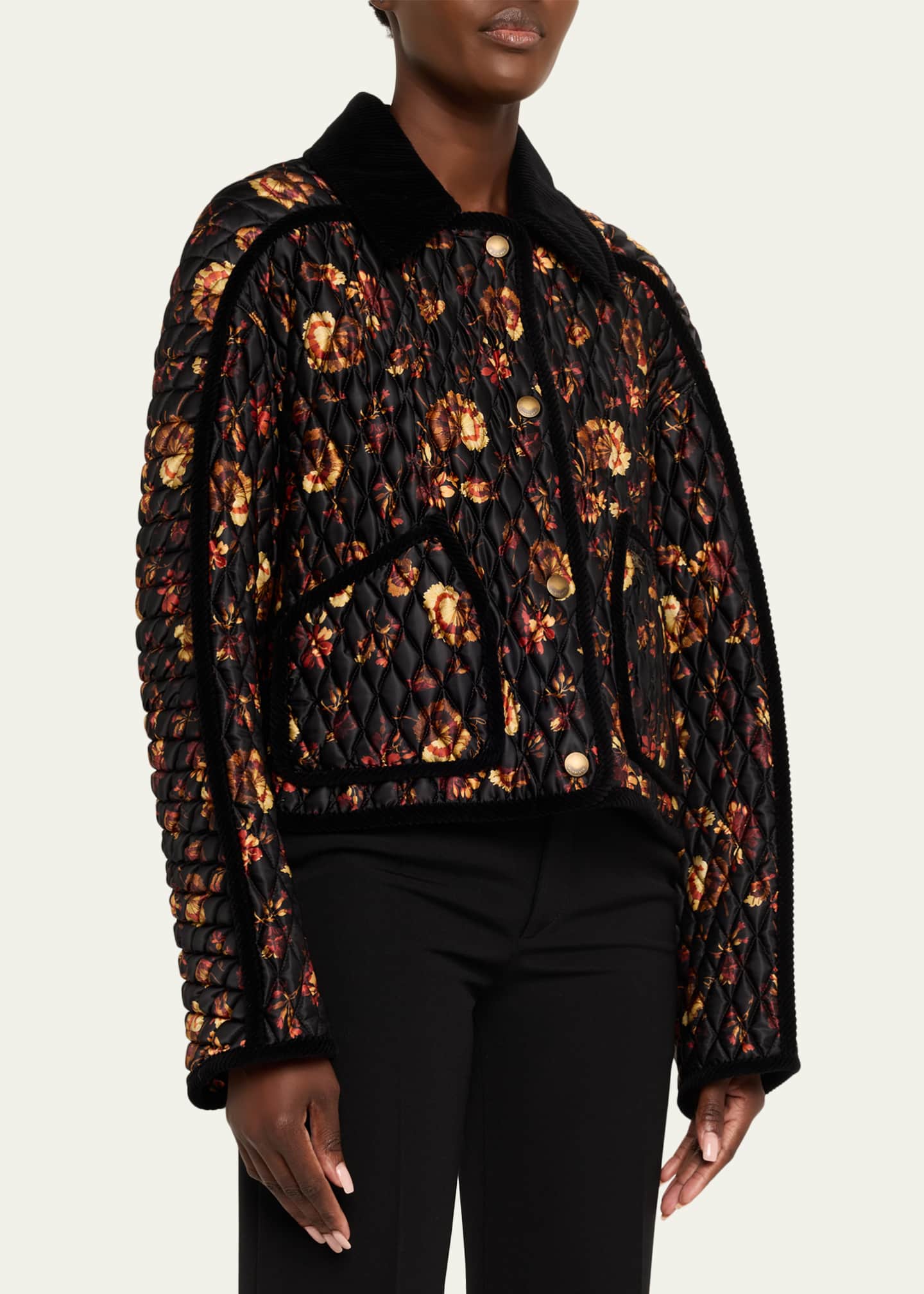 Burberry Floriston Corduroy-Trim Quilted Barn Jacket - Bergdorf