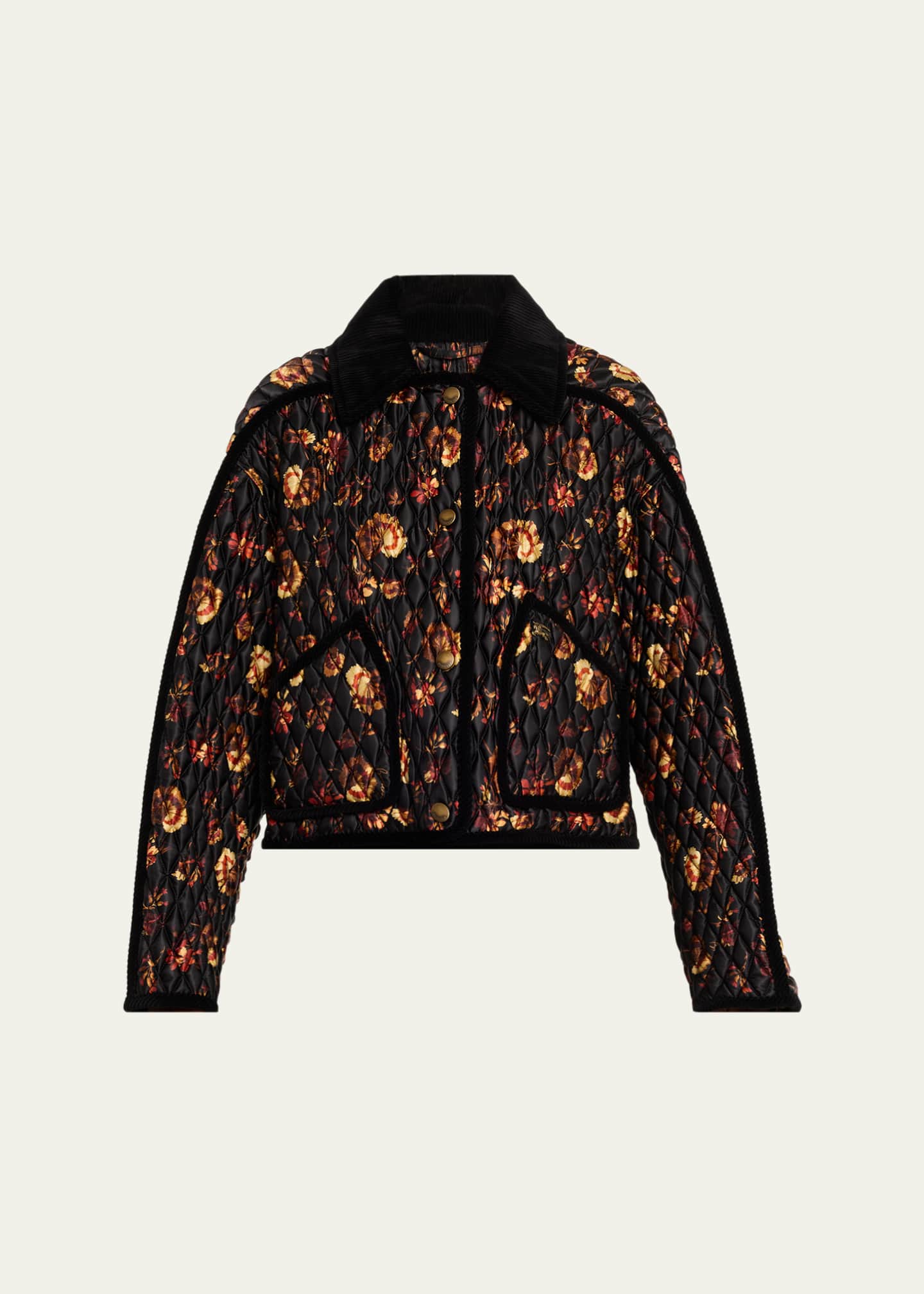 Burberry Floriston Corduroy-Trim Quilted Barn Jacket - Bergdorf