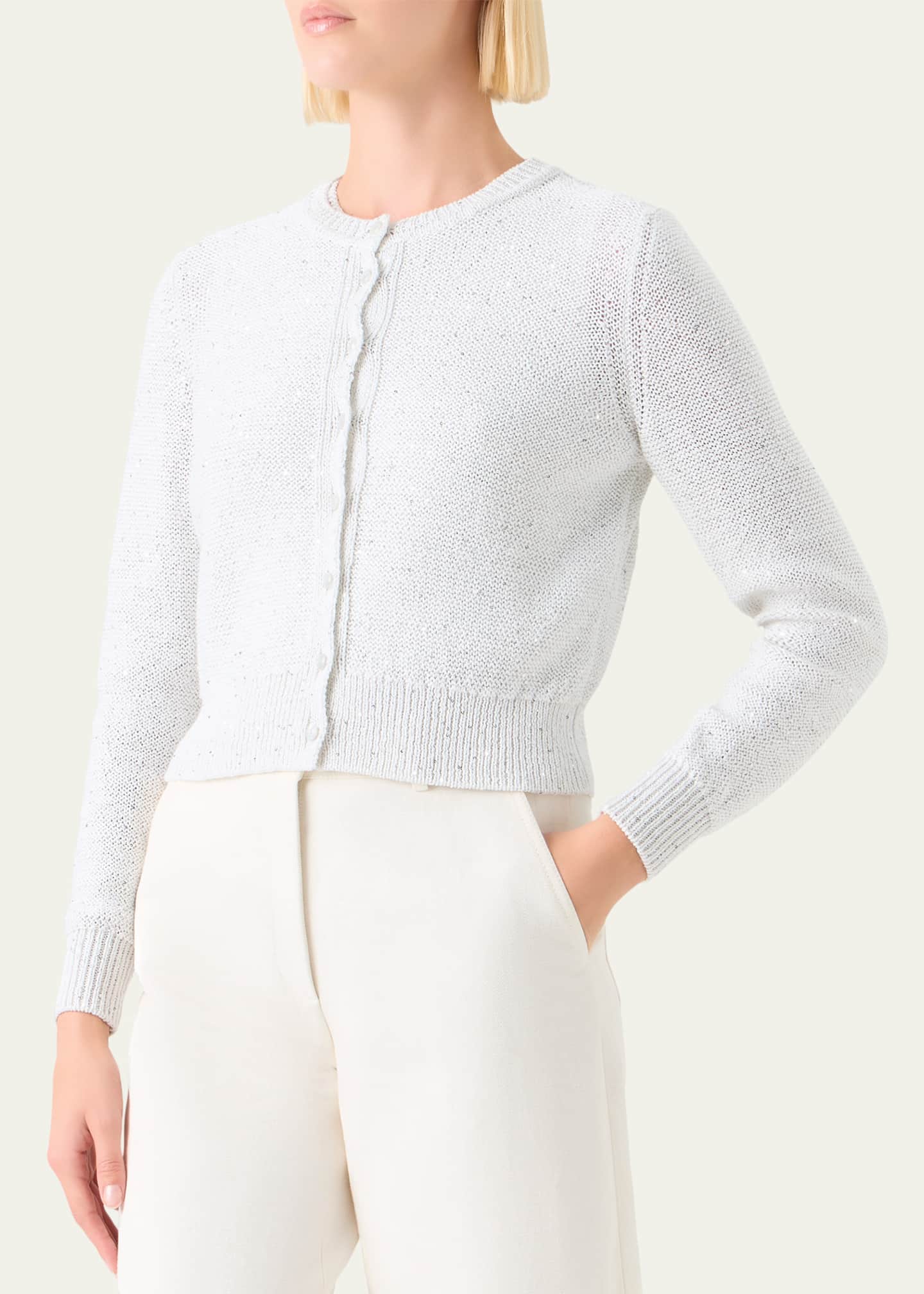 Akris Knit Cardigan with Sequins - Bergdorf Goodman