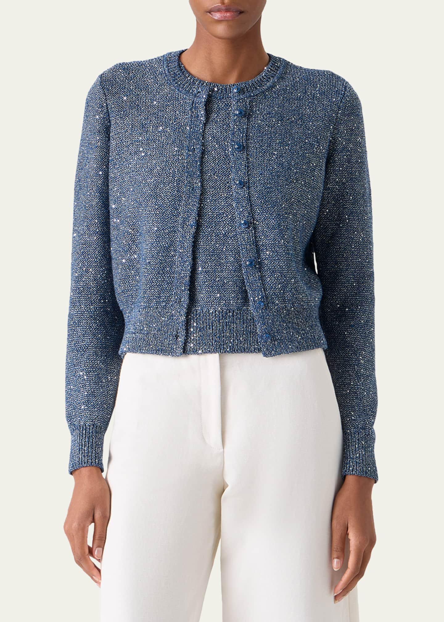 Akris Knit Cardigan with Sequins - Bergdorf Goodman
