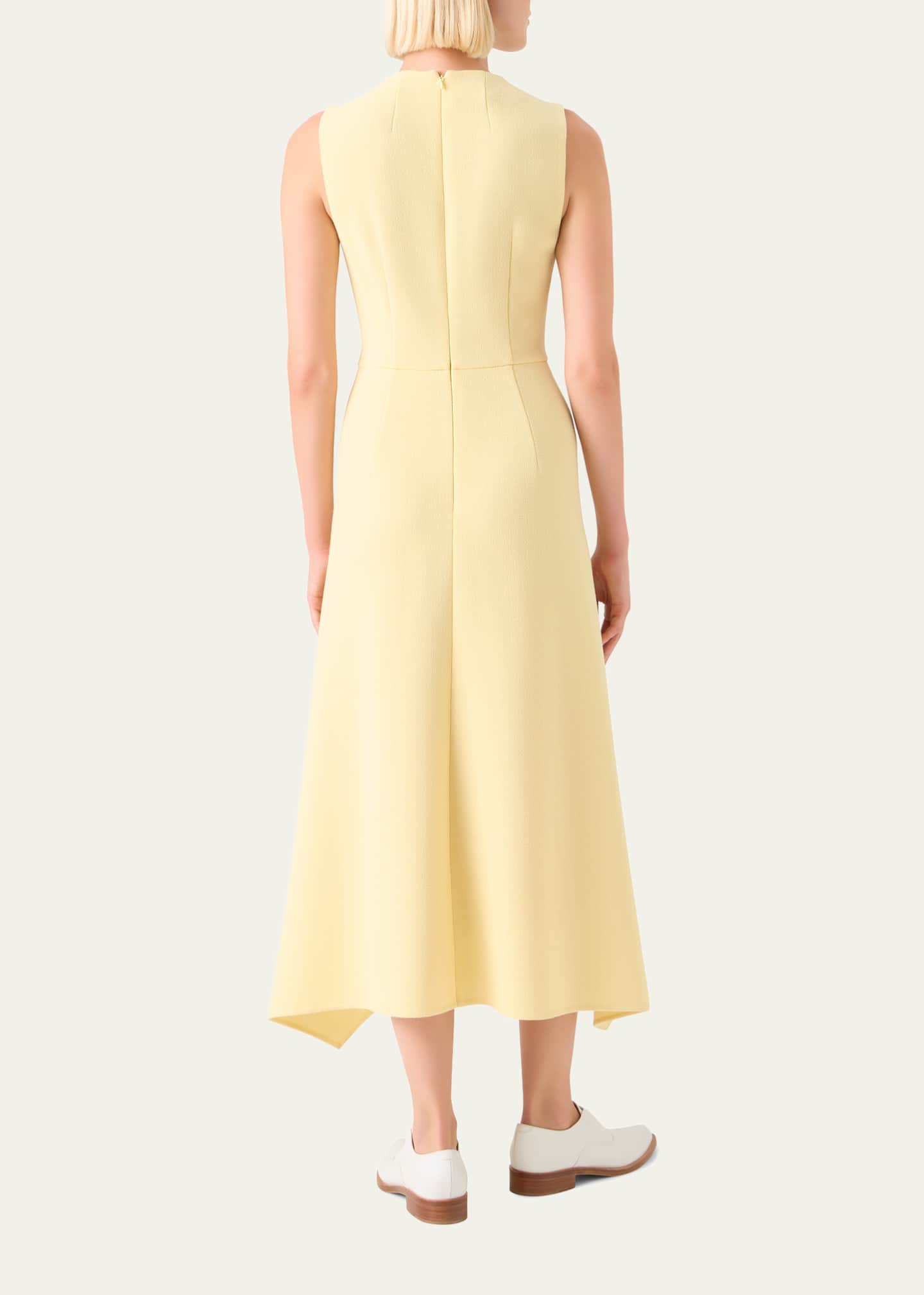 Asymmetrical Wool Crpe Double-Face Midi Dress Sun / 6