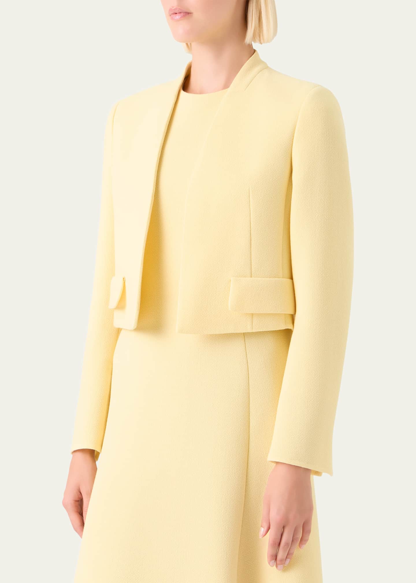 Akris Helena Wool Crepe Open-Front Short Jacket - Bergdorf Goodman
