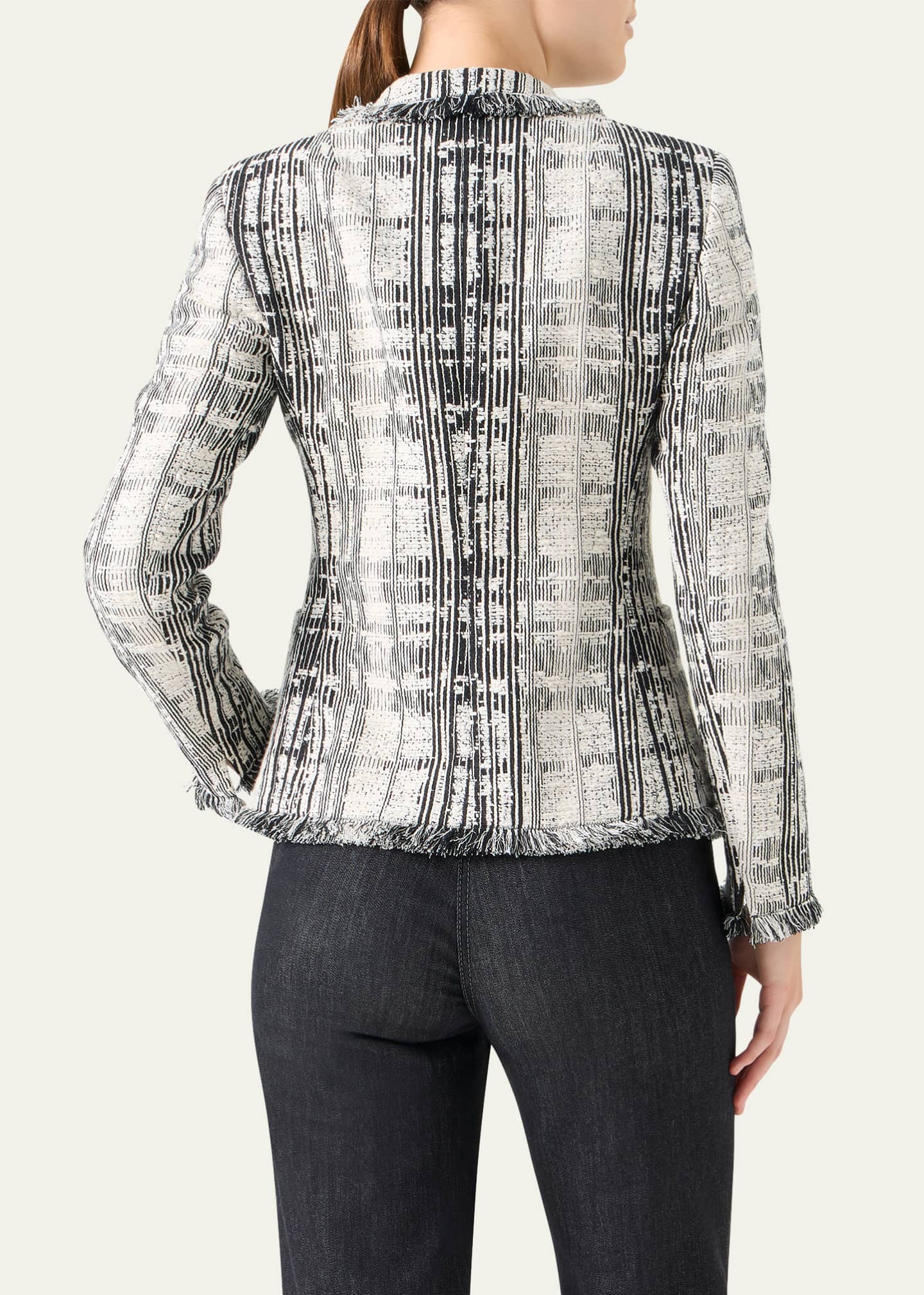 Akris punto Fringed Boucle Tweed Double-Breasted Blazer - Bergdorf