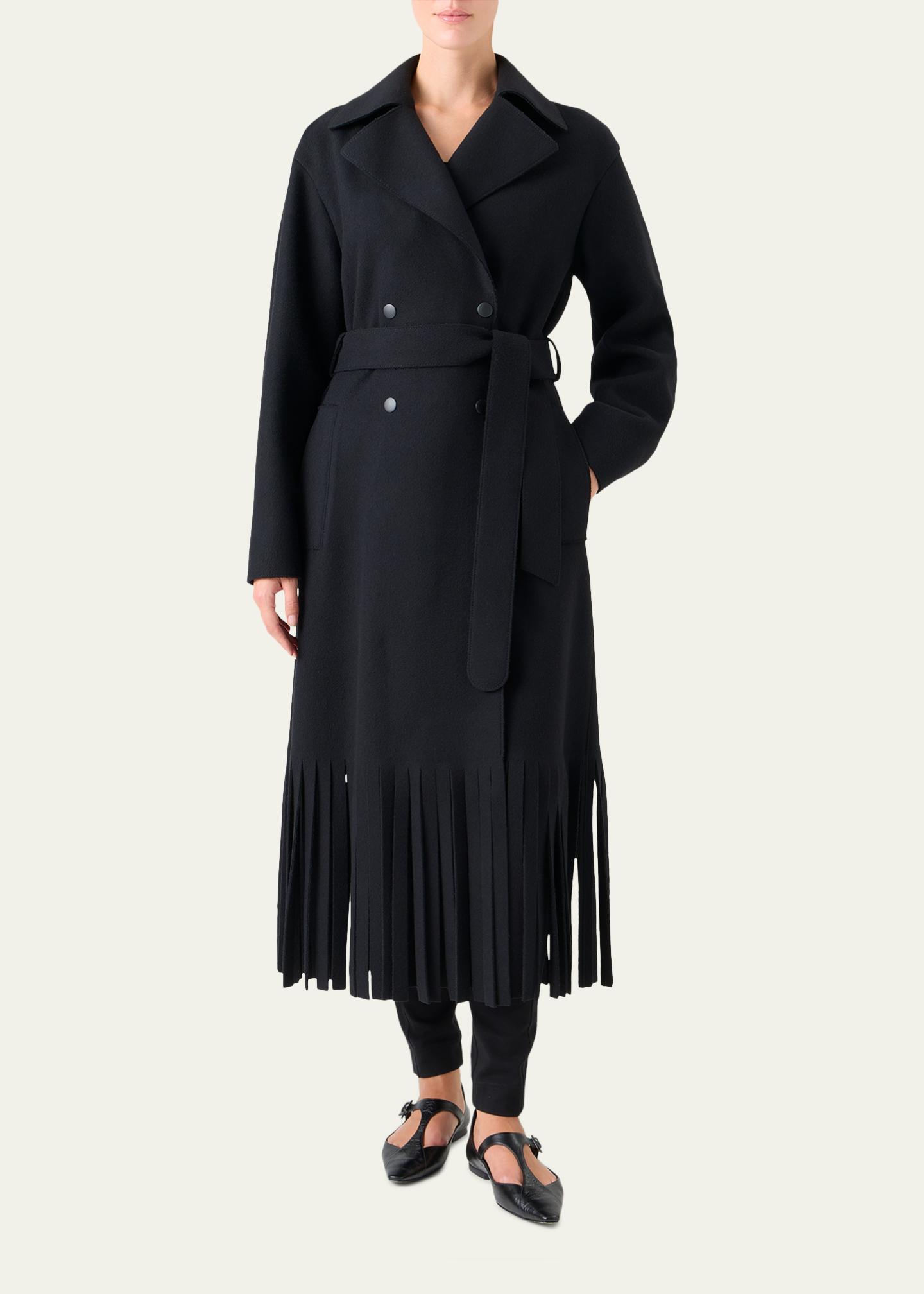アクリスプント　AKRIS punto ウールコート Akris punto Fringed Wool Belted Maxi Trench Coat - Bergdorf Goodman