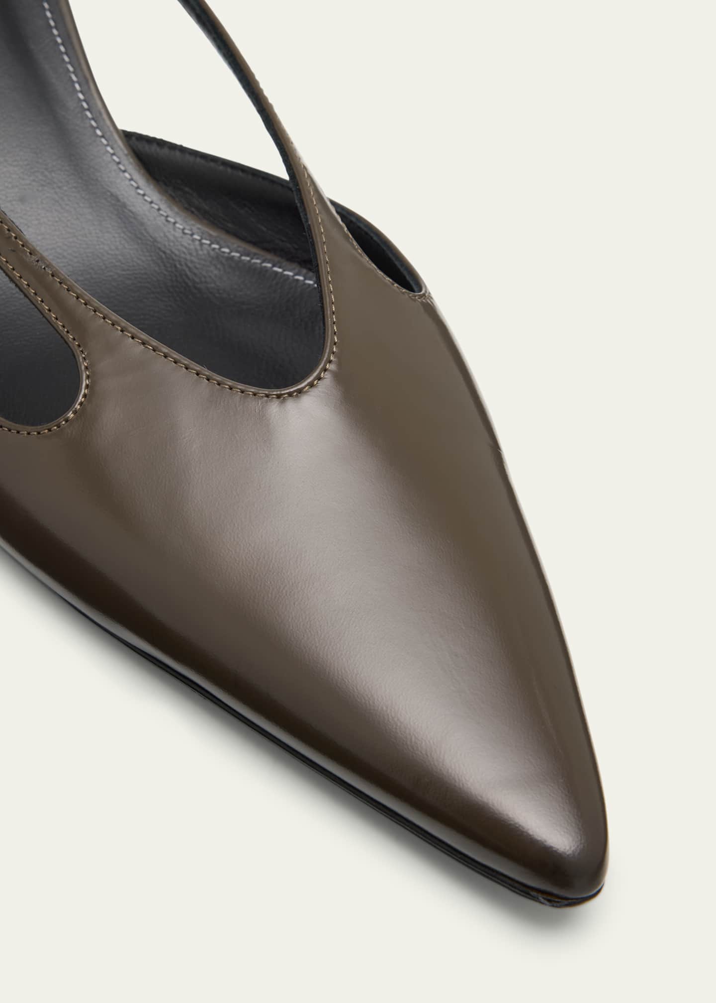 Toteme Cutout Leather Kitten-Heel Pumps - Bergdorf Goodman