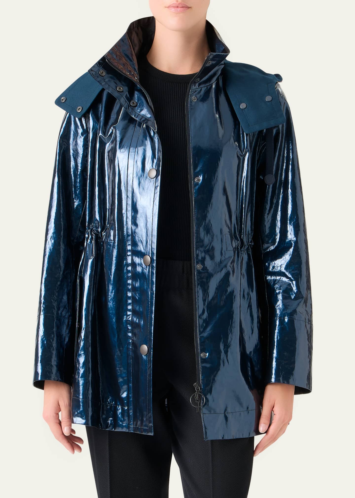 Akris punto Lacquered Short Parka Jacket - Bergdorf Goodman