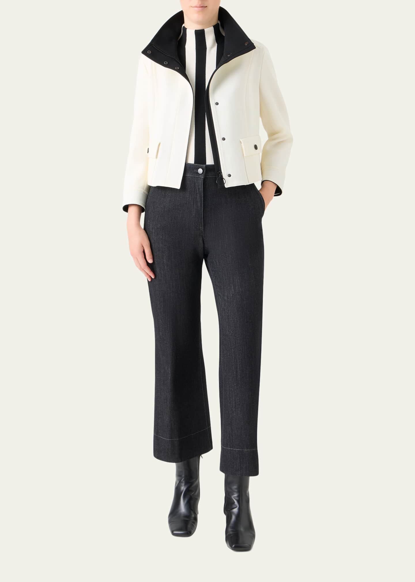 アクリス　AKRIS punto ウールジャケット Akris punto Wool Tricotine Zip Jacket - Bergdorf Goodman