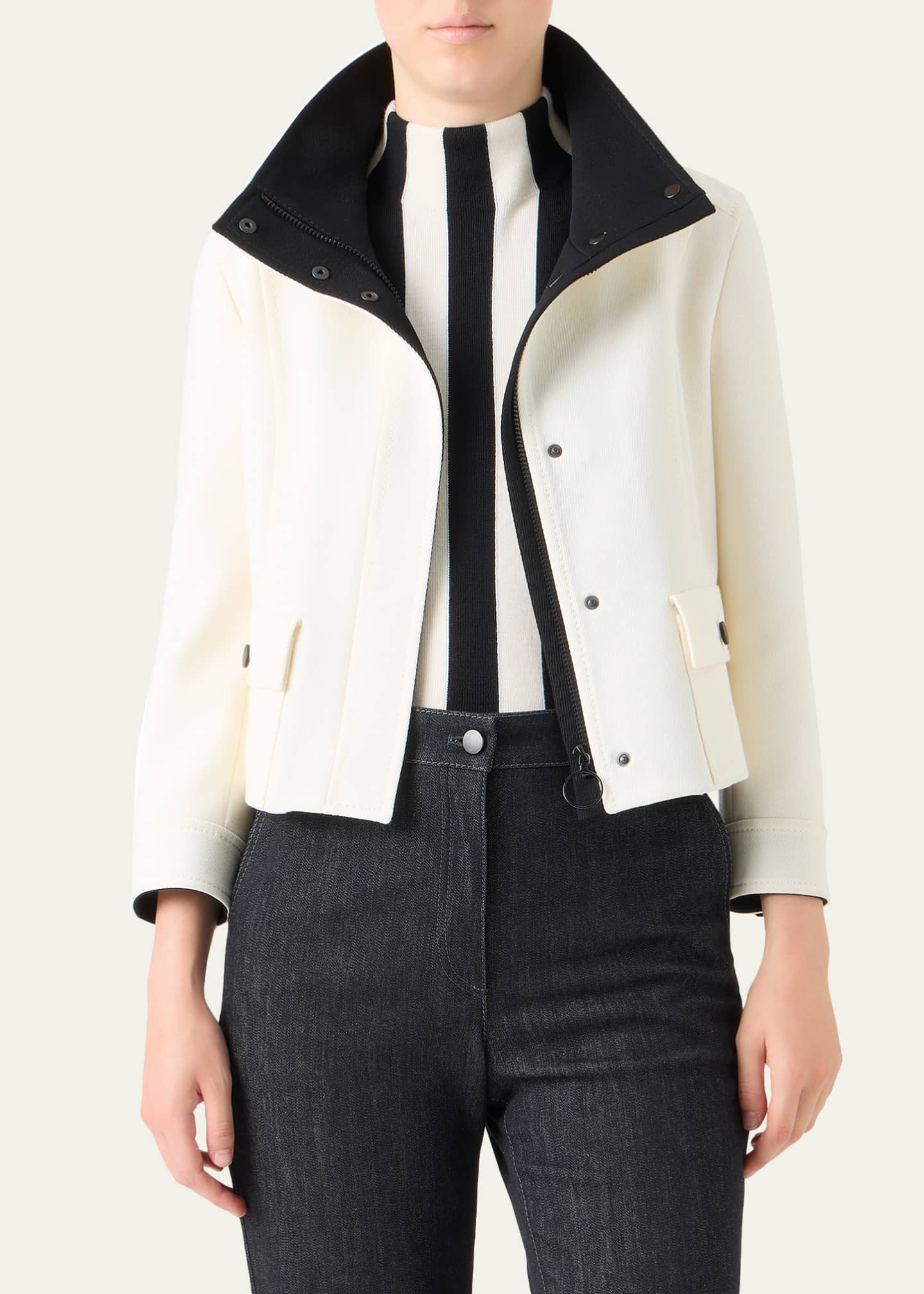 Akris punto Wool Tricotine Zip Jacket - Bergdorf Goodman