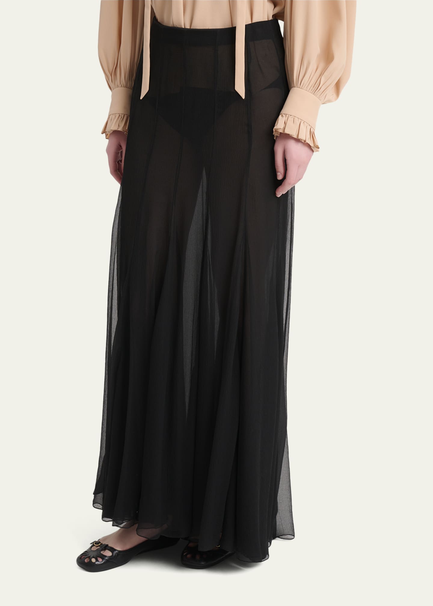 CH # 367 Chakoor's Serenade in Silk Luxe Pleated Skirt for Casual Couture (NO REFUND NO EXCHANGE) main image 0