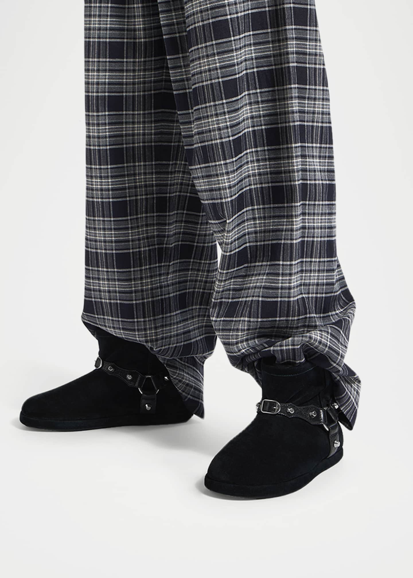 Balenciaga Alaska Soft Shearling-Lined Suede Ankle Booties