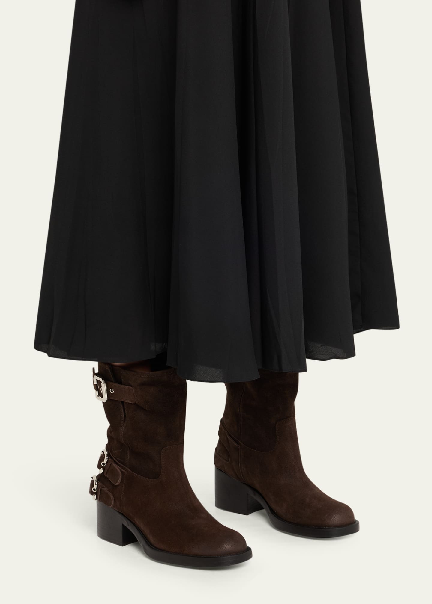 Chloe Dakota Suede Moto Ankle Boots - Bergdorf Goodman