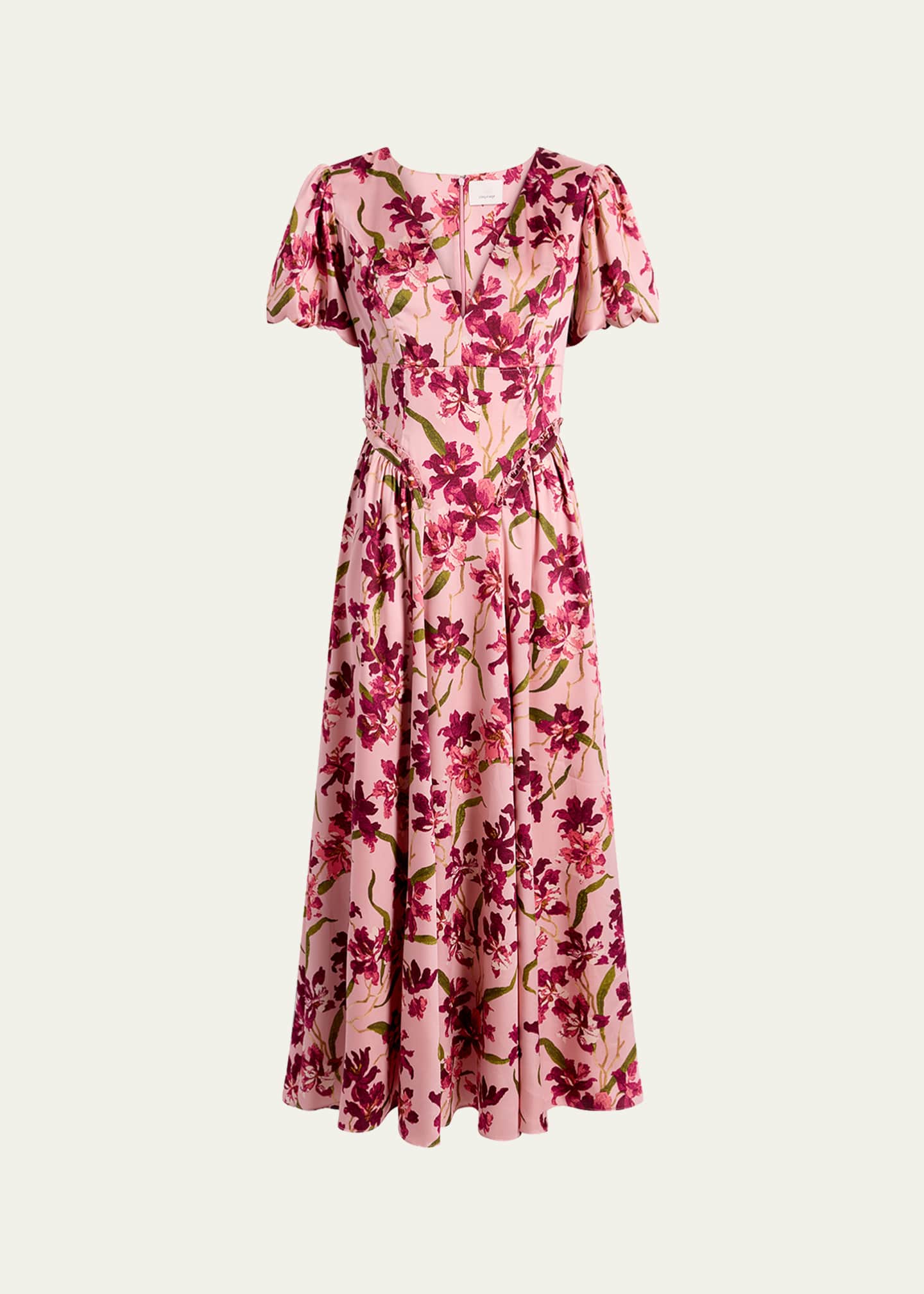 Cinq  Sept Women's Katlin Trailing Hibiscus Satin Midi-Dress - Blush Petal Multi - Size 4