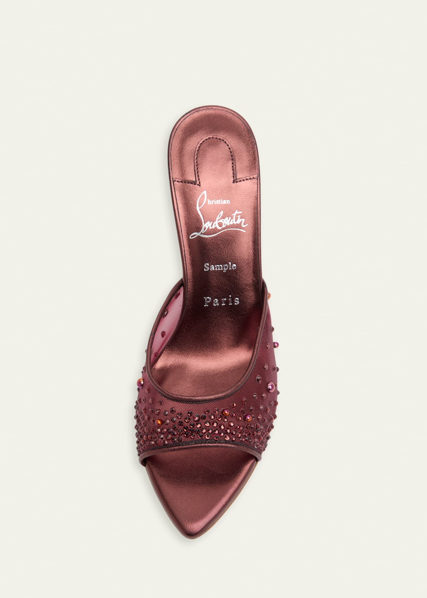 Christian Louboutin 80mm Miss Z Embellished Mesh and Metallic