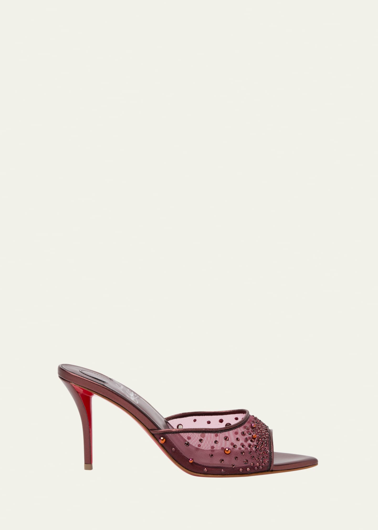 Christian Louboutin 80mm Miss Z Embellished Mesh and Metallic