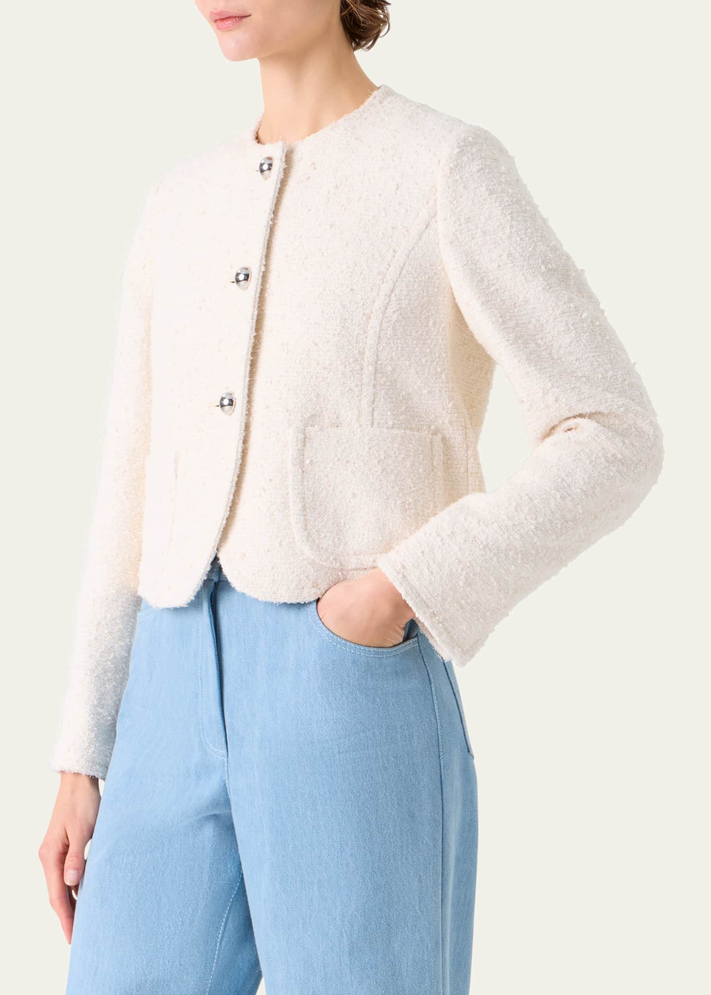 Akris punto Summer Boucle Single-Breasted Jacket - Bergdorf Goodman