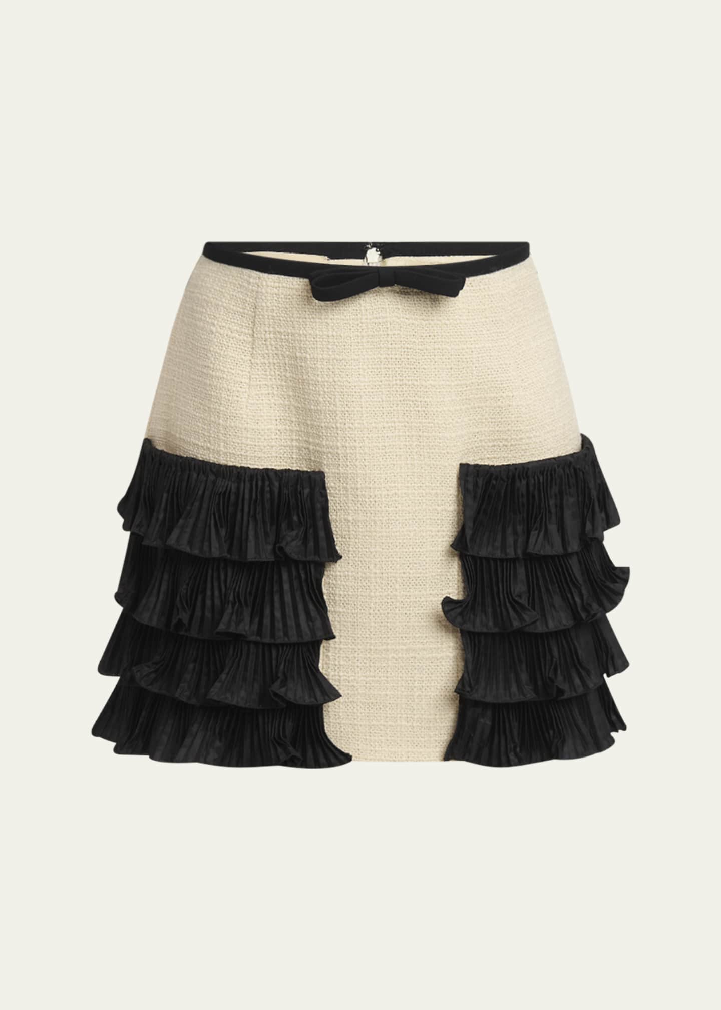 Valentino Garavani Tiered Ruffle Tweed Mini Skirt - Bergdorf Goodman