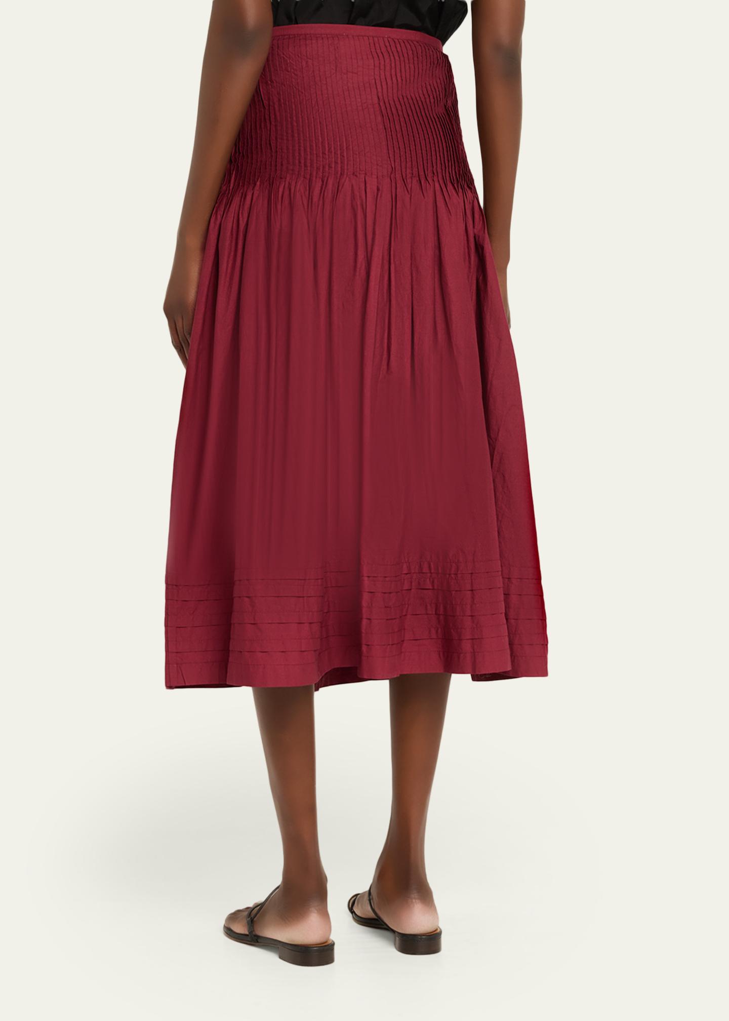 Ciao Lucia Rosa Pleated Drop-Waist Midi Skirt - Bergdorf Goodman