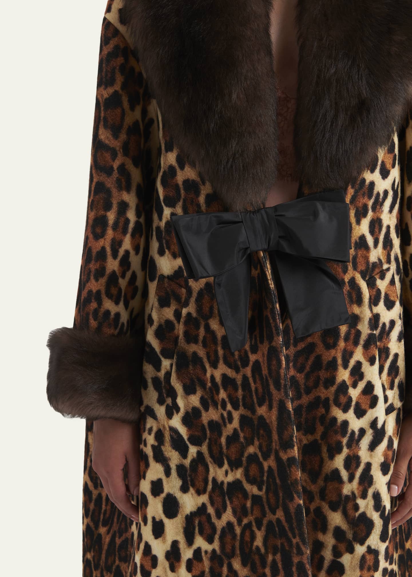 Valentino Garavani Sheep Shearling-Trim Leopard-Print Wool