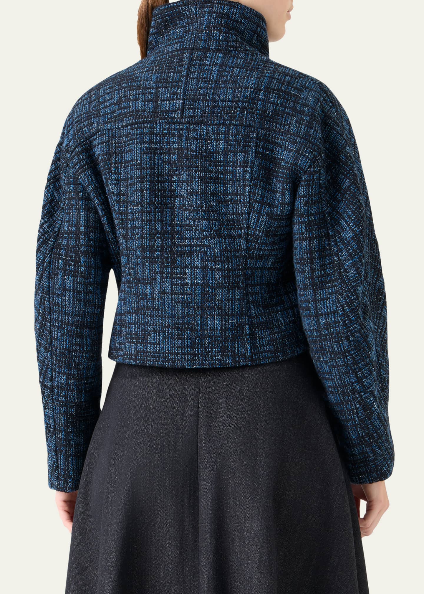 Akris punto Raw Denim Tweed Zip Jacket - Bergdorf Goodman