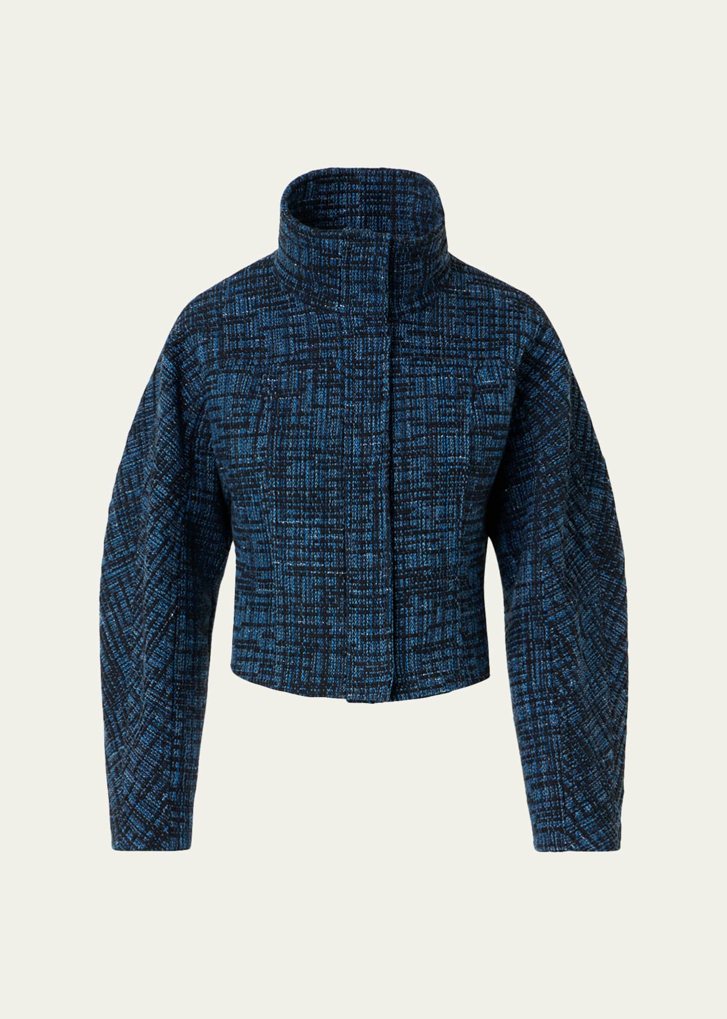 Akris punto Raw Denim Tweed Zip Jacket - Bergdorf Goodman