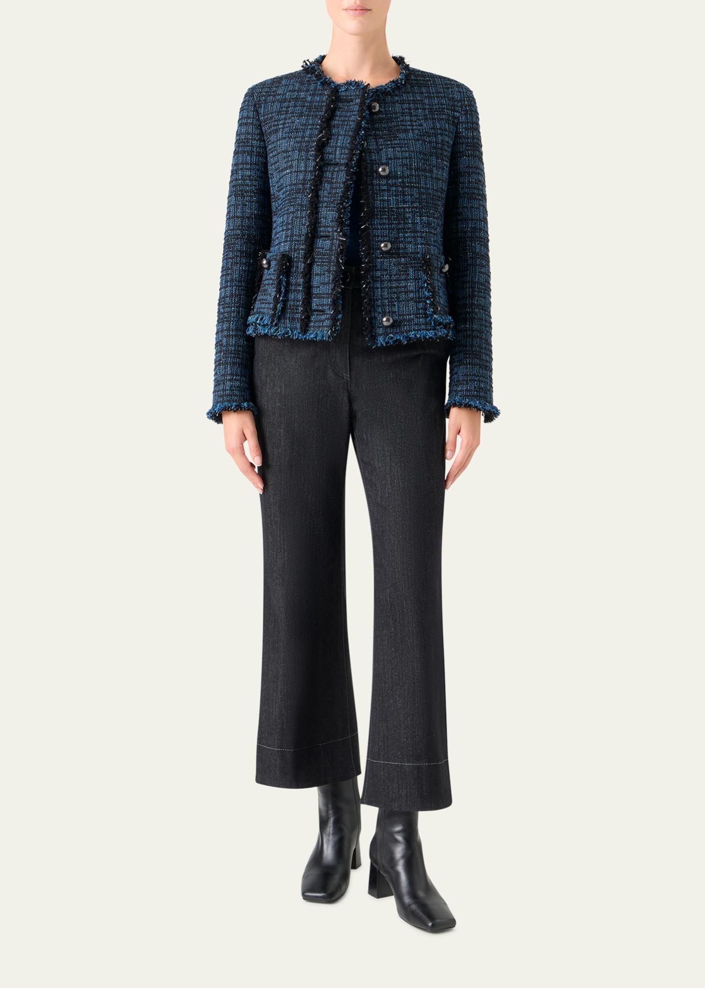 Akris punto Raw Denim Tweed Single-Breasted Jacket - Bergdorf Goodman