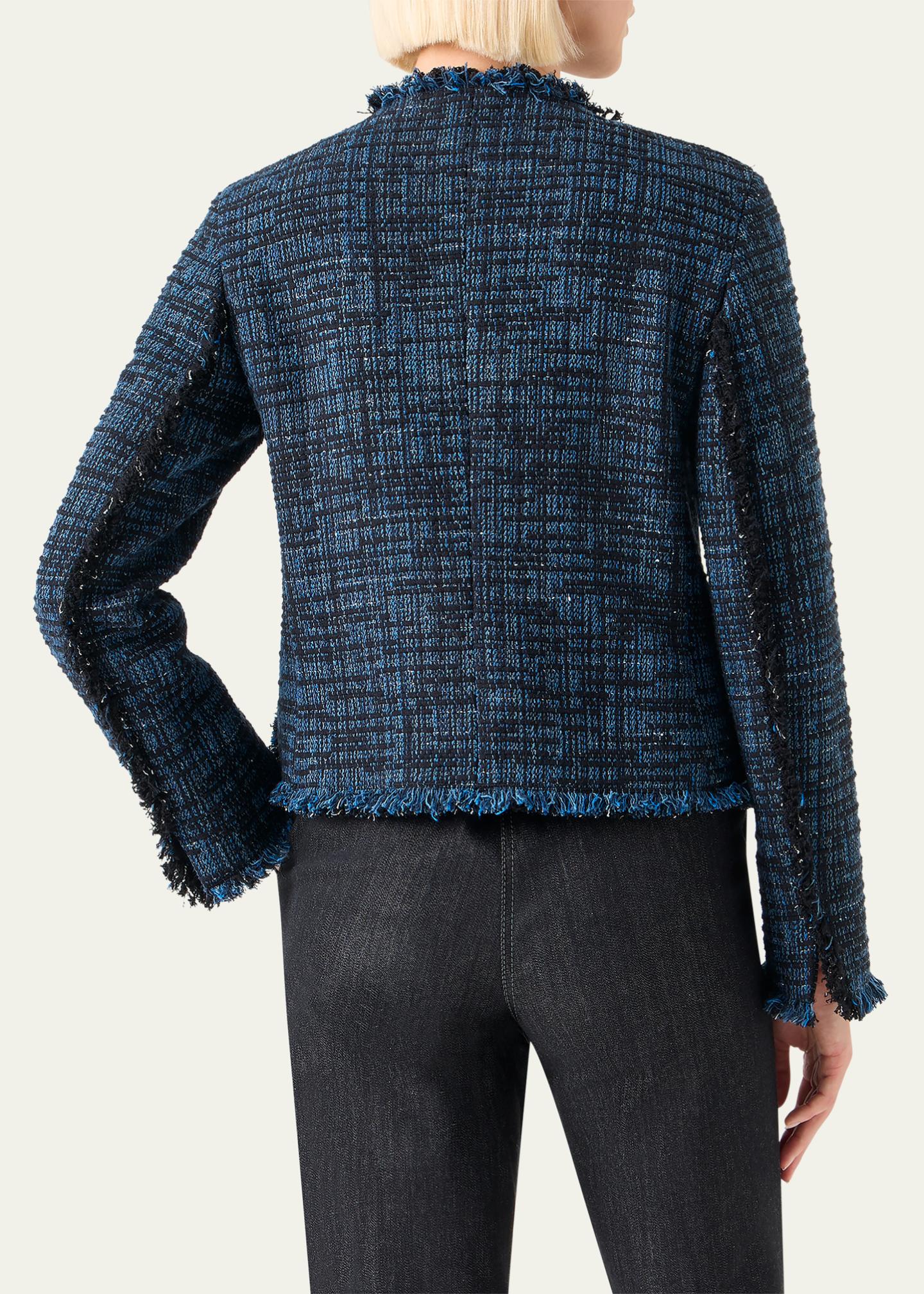 Akris punto Raw Denim Tweed Single-Breasted Jacket - Bergdorf Goodman