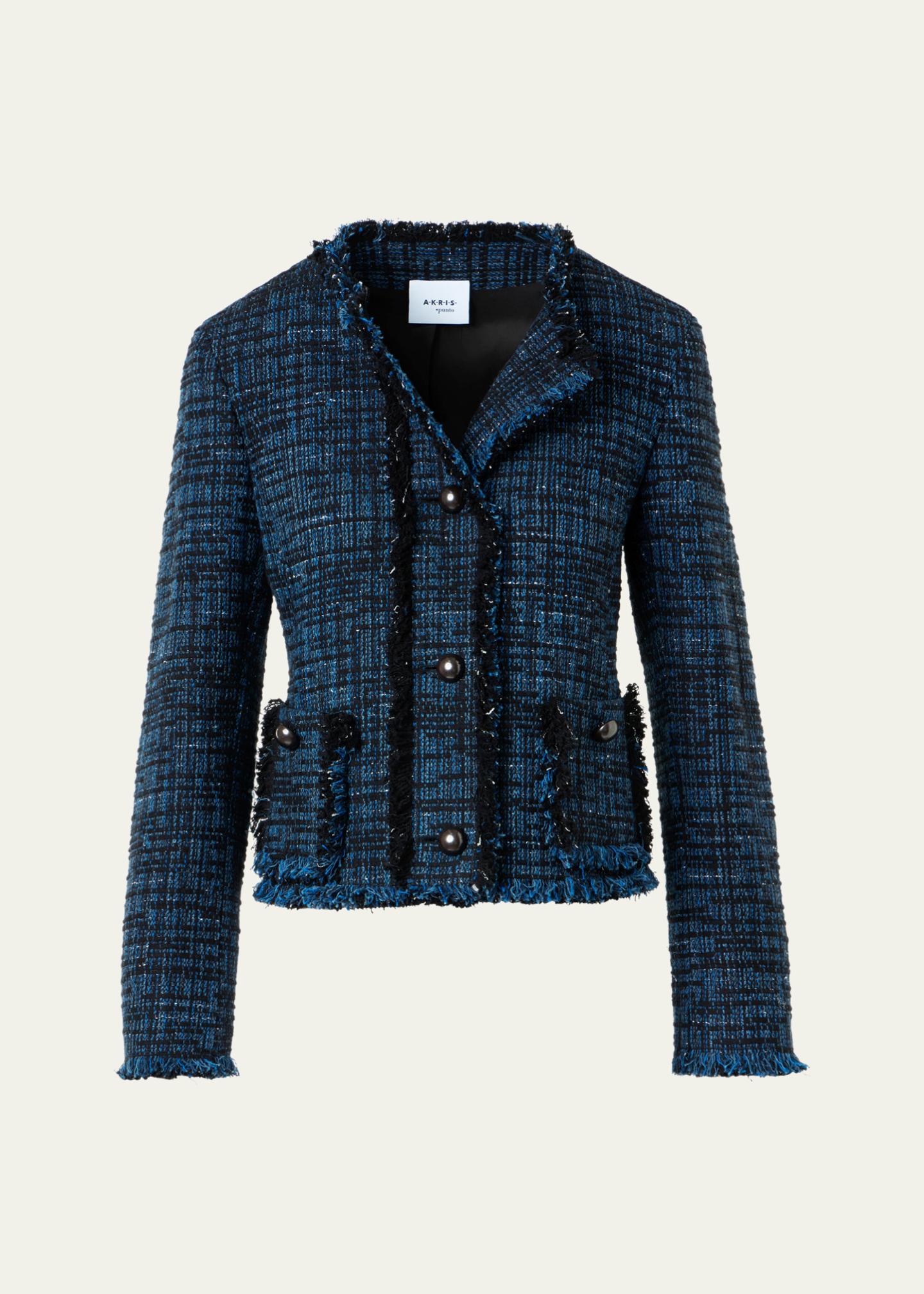 Akris punto Raw Denim Tweed Single-Breasted Jacket - Bergdorf Goodman