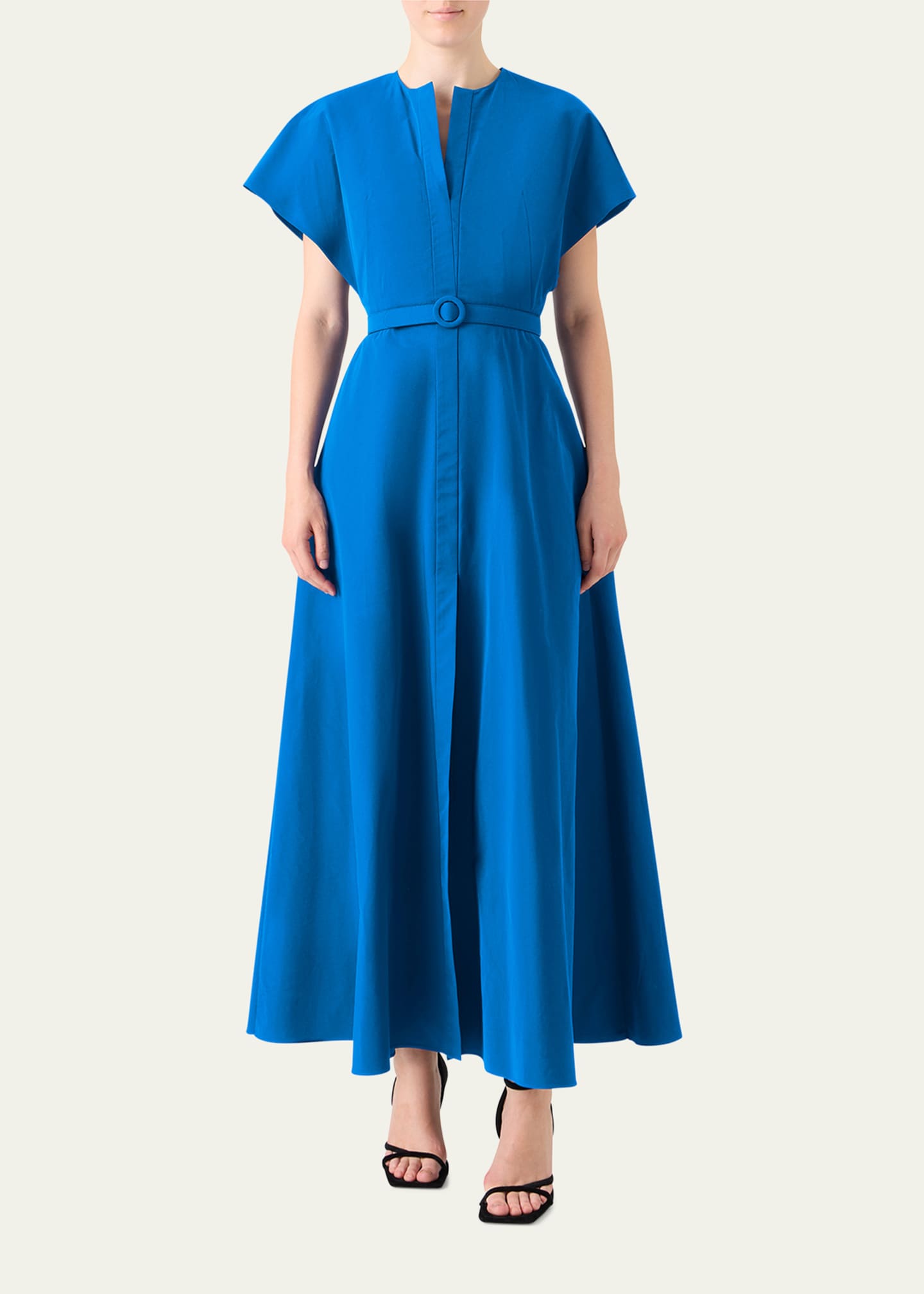 short sleeve belted midi dress Short Sleeve Belted A Line Midi Dress | Dresses & Jumpsuits